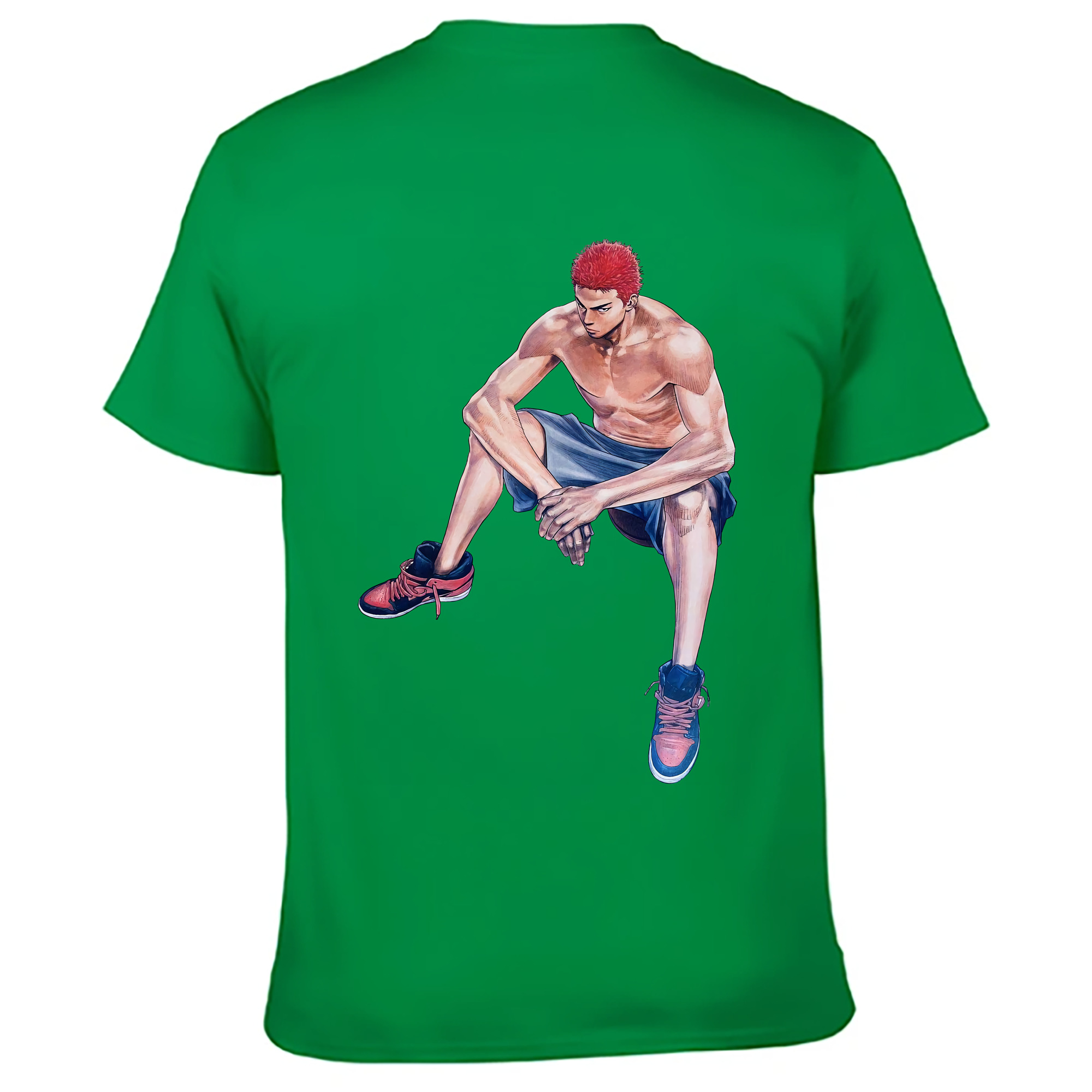 （画像用） SLAM DUNK／スラムダンク 綿100％ メンズ半袖Tシャツ（バックプリント） 通気性