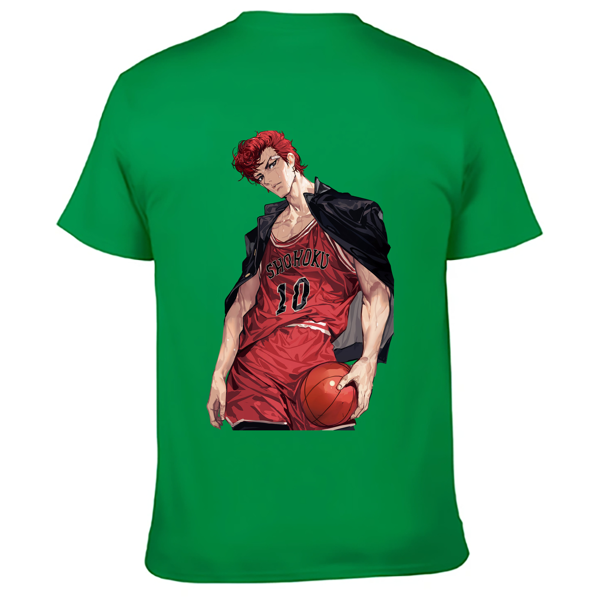 （画像用） SLAM DUNK／スラムダンク 綿100％ メンズ半袖Tシャツ（バックプリント） 通気性