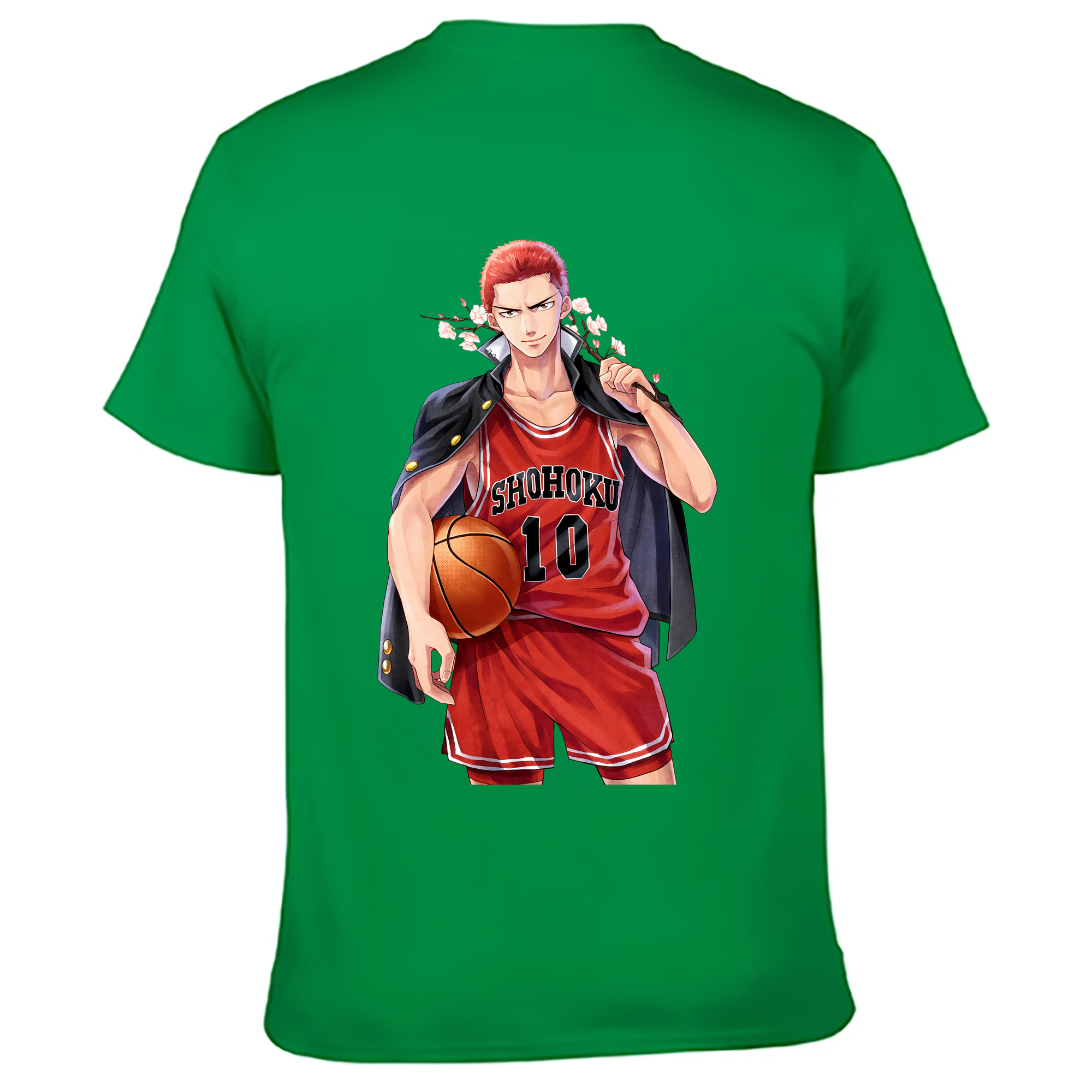 （画像用） SLAM DUNK／スラムダンク 綿100％ メンズ半袖Tシャツ（バックプリント） 通気性