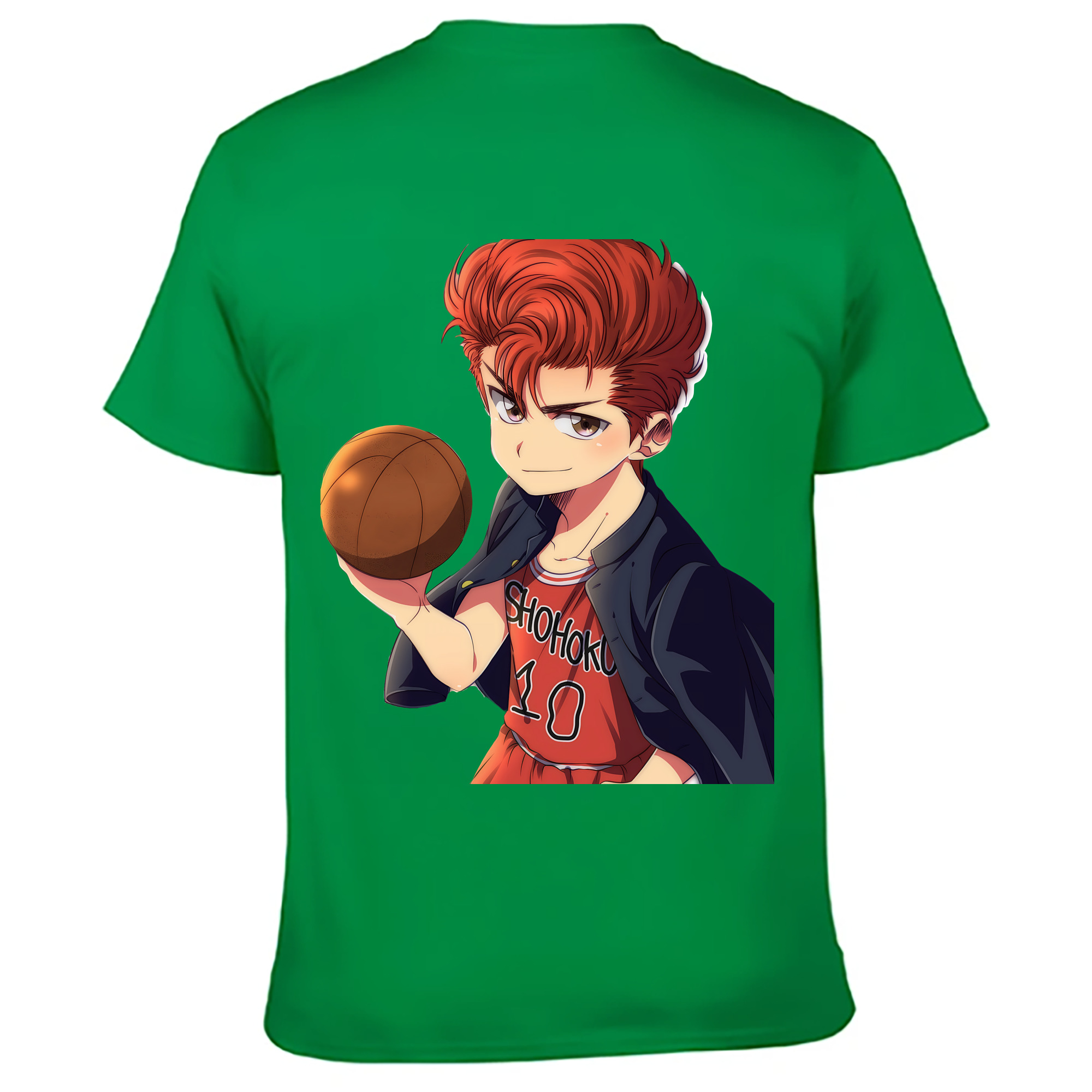 （画像用） SLAM DUNK／スラムダンク 綿100％ メンズ半袖Tシャツ（バックプリント） 通気性