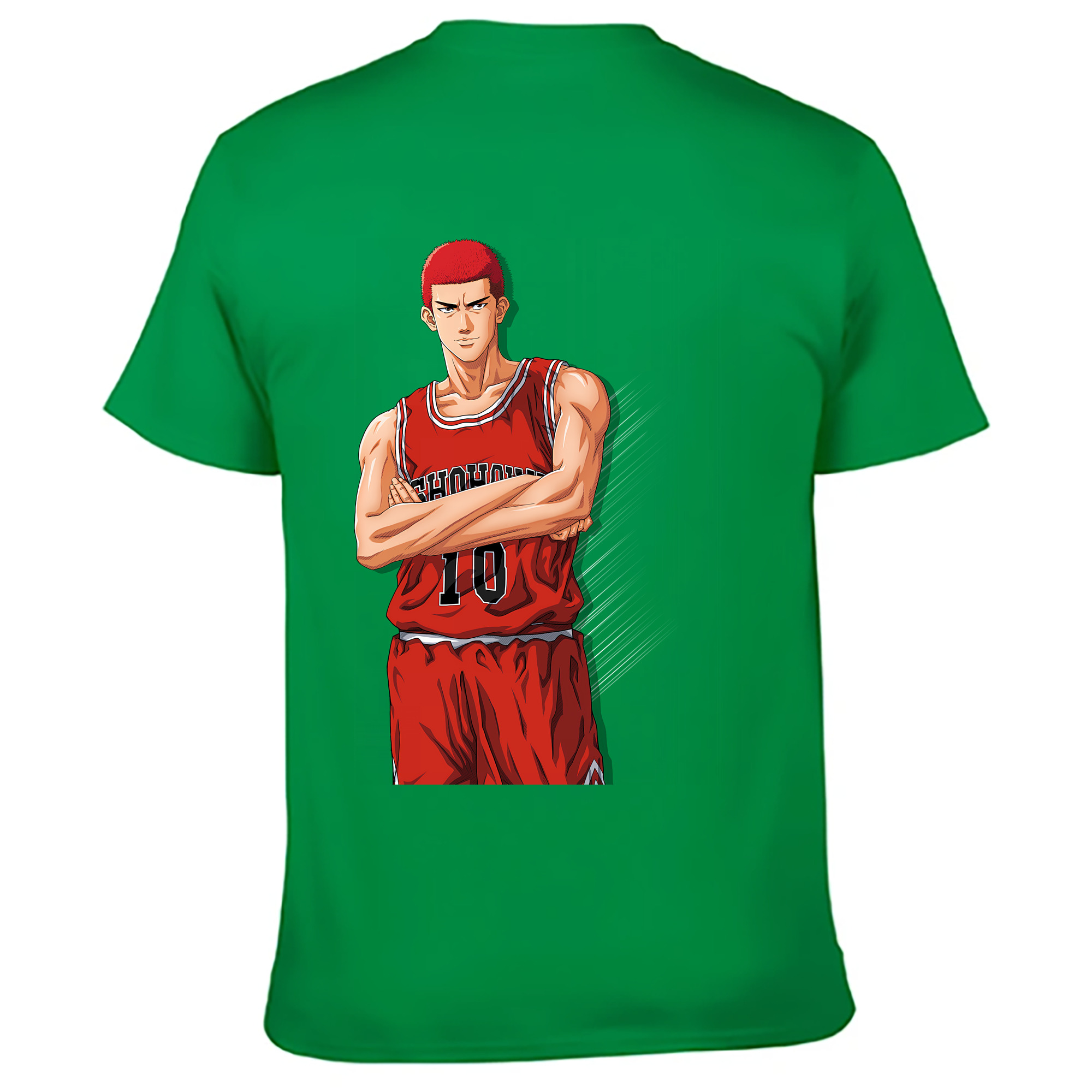 （画像用） SLAM DUNK／スラムダンク 綿100％ メンズ半袖Tシャツ（バックプリント） 通気性