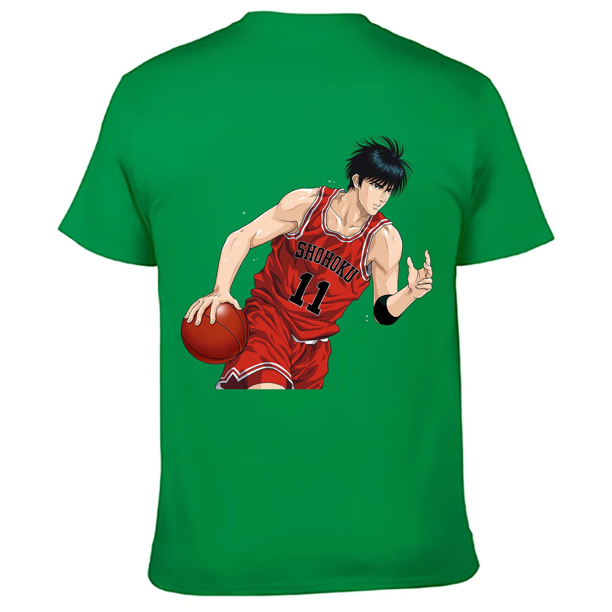（画像用） SLAM DUNK／スラムダンク 綿100％ メンズ半袖Tシャツ（バックプリント） 通気性