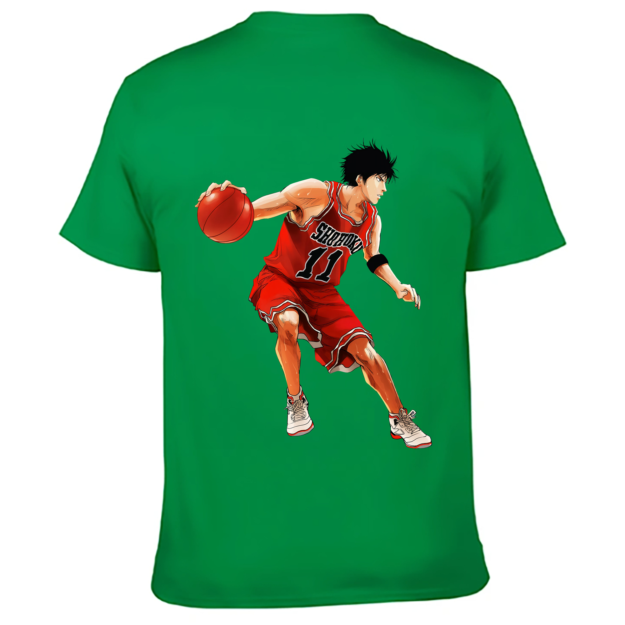 （画像用） SLAM DUNK／スラムダンク 綿100％ メンズ半袖Tシャツ（バックプリント） 通気性