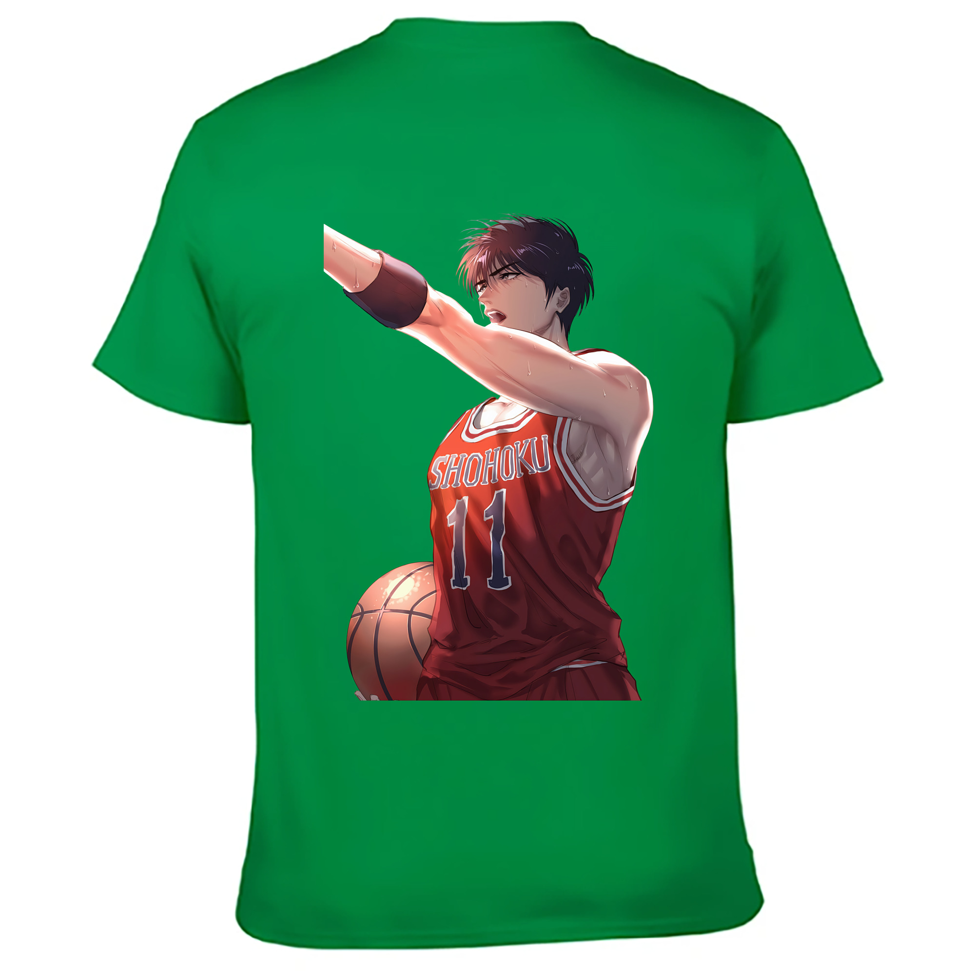 （画像用） SLAM DUNK／スラムダンク 綿100％ メンズ半袖Tシャツ（バックプリント） 通気性