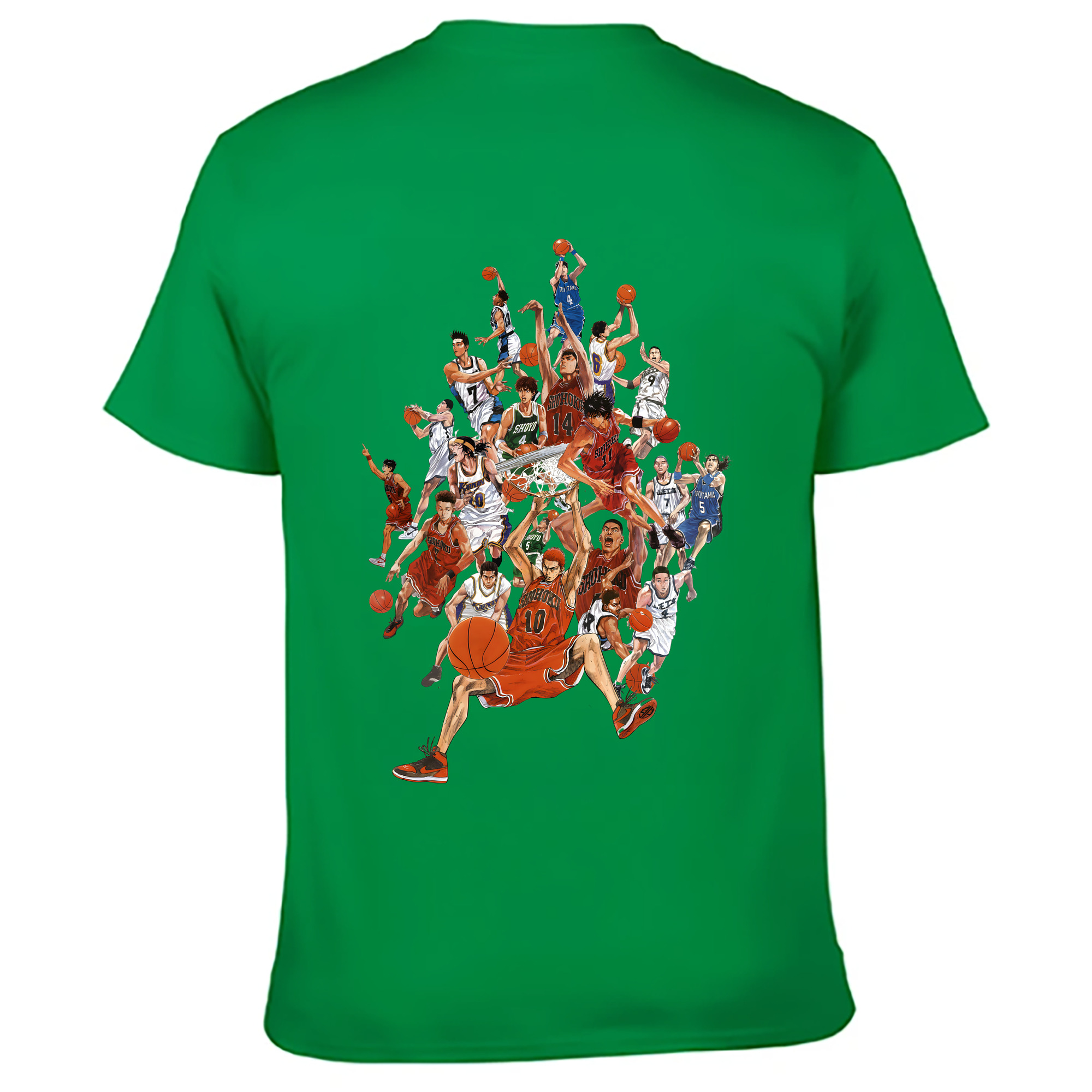 （画像用） SLAM DUNK／スラムダンク 綿100％ メンズ半袖Tシャツ（バックプリント） 通気性