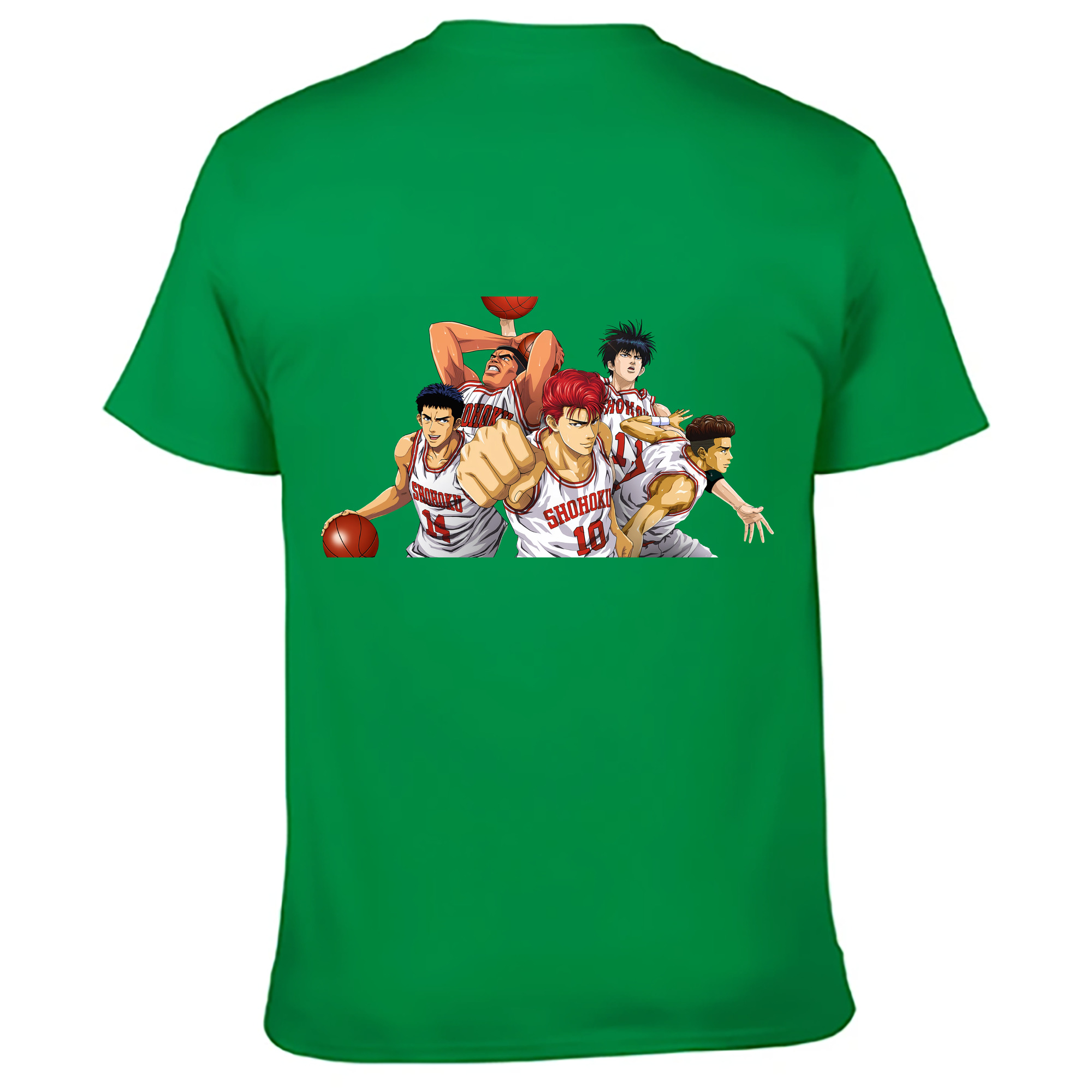 （画像用） SLAM DUNK／スラムダンク 綿100％ メンズ半袖Tシャツ（バックプリント） 通気性
