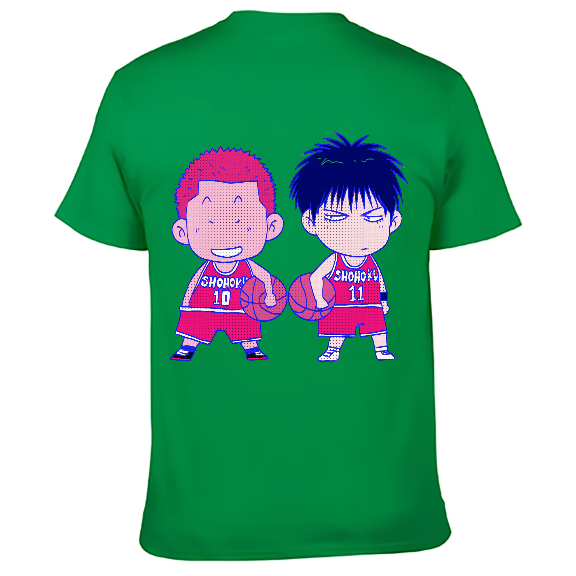 （画像用） SLAM DUNK／スラムダンク 綿100％ メンズ半袖Tシャツ（バックプリント） 通気性