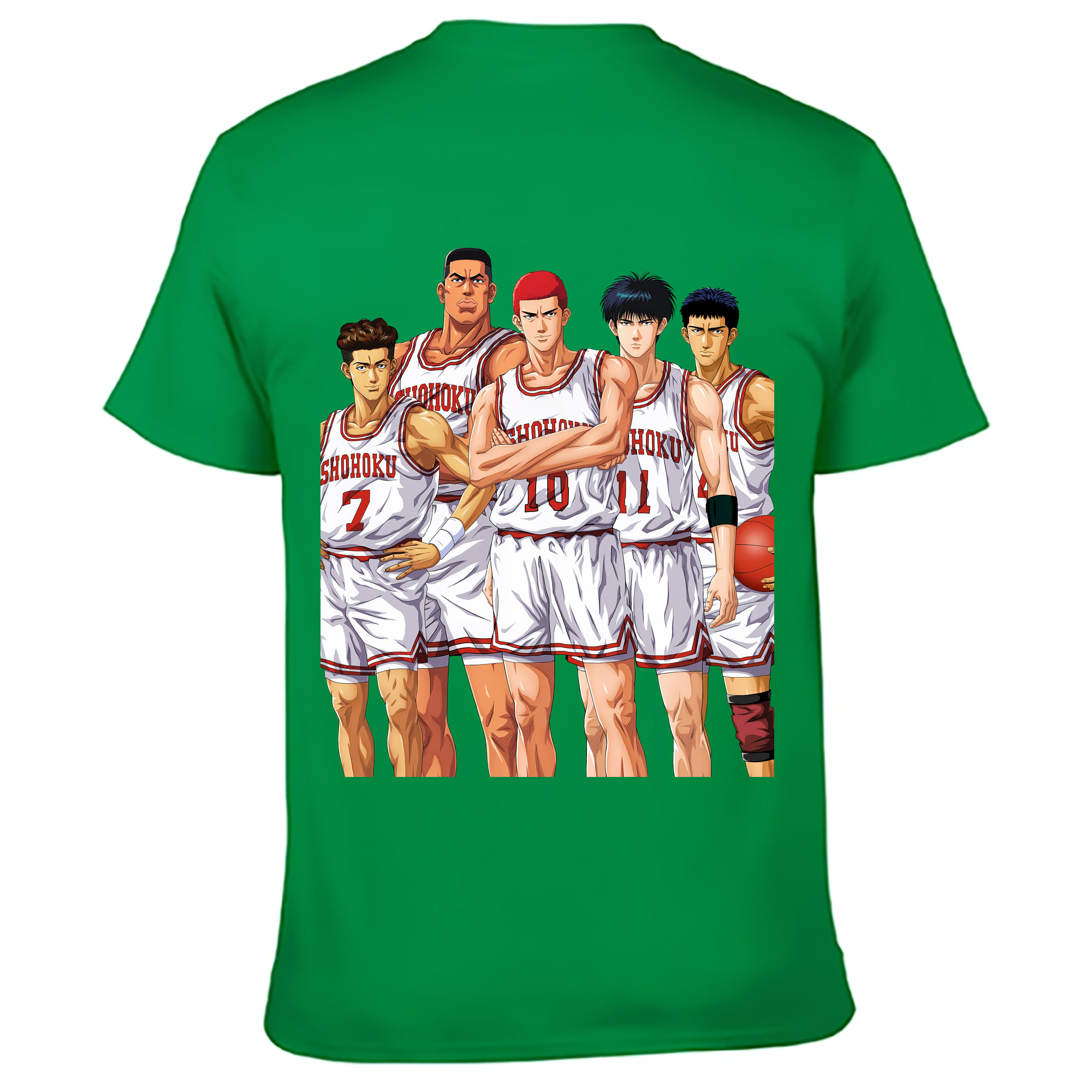 （画像用） SLAM DUNK／スラムダンク 綿100％ メンズ半袖Tシャツ（バックプリント） 通気性