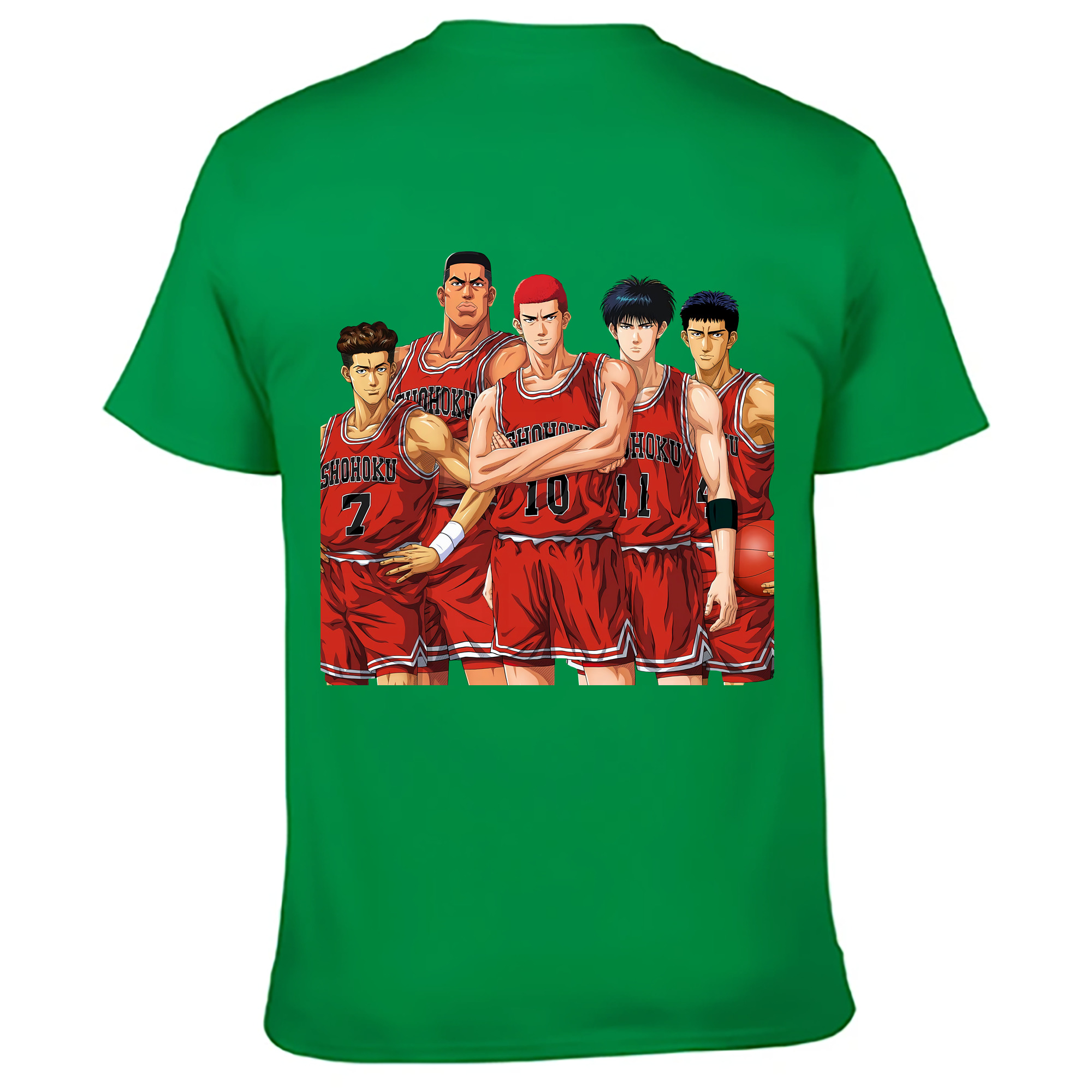 （画像用） SLAM DUNK／スラムダンク 綿100％ メンズ半袖Tシャツ（バックプリント） 通気性
