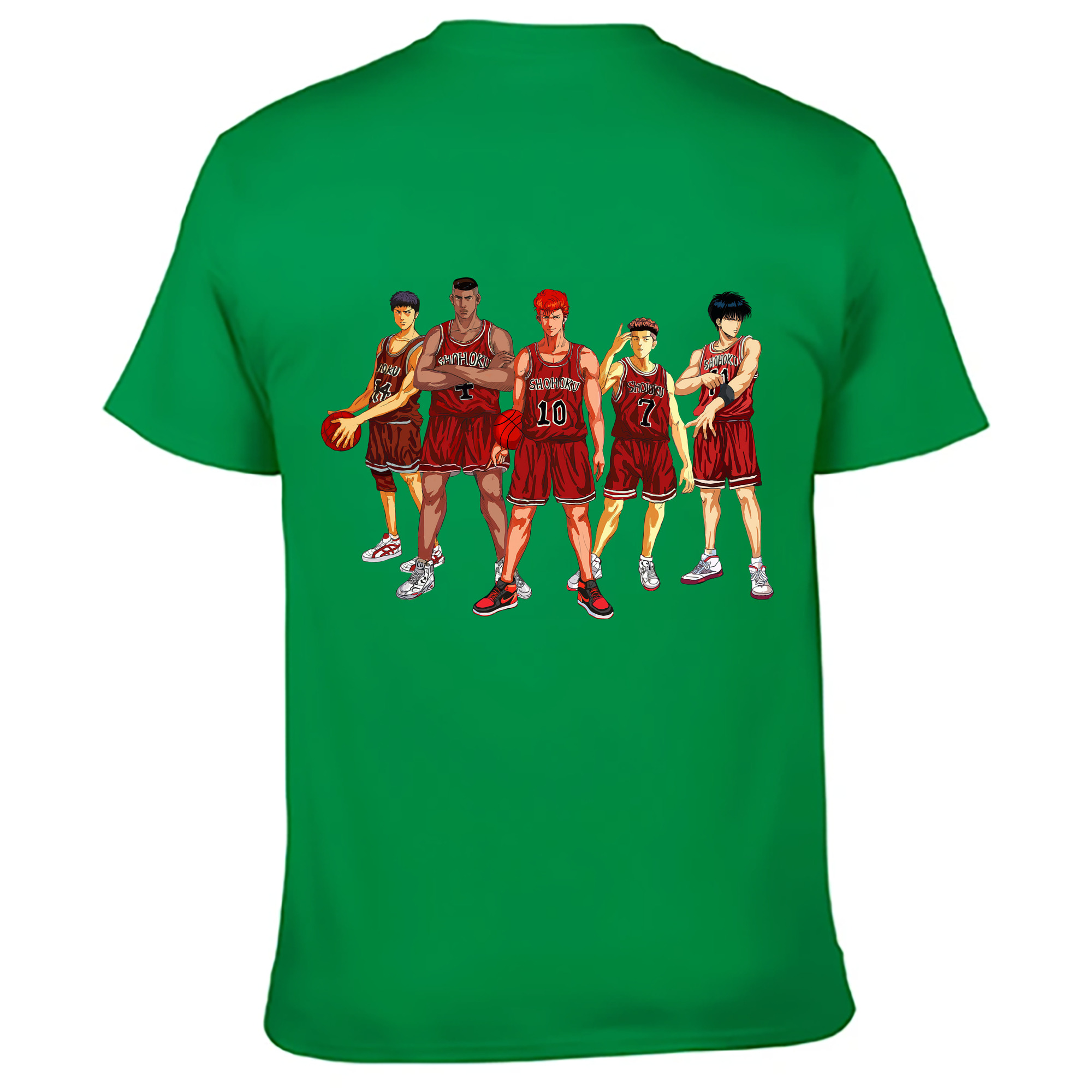 （画像用） SLAM DUNK／スラムダンク 綿100％ メンズ半袖Tシャツ（バックプリント） 通気性