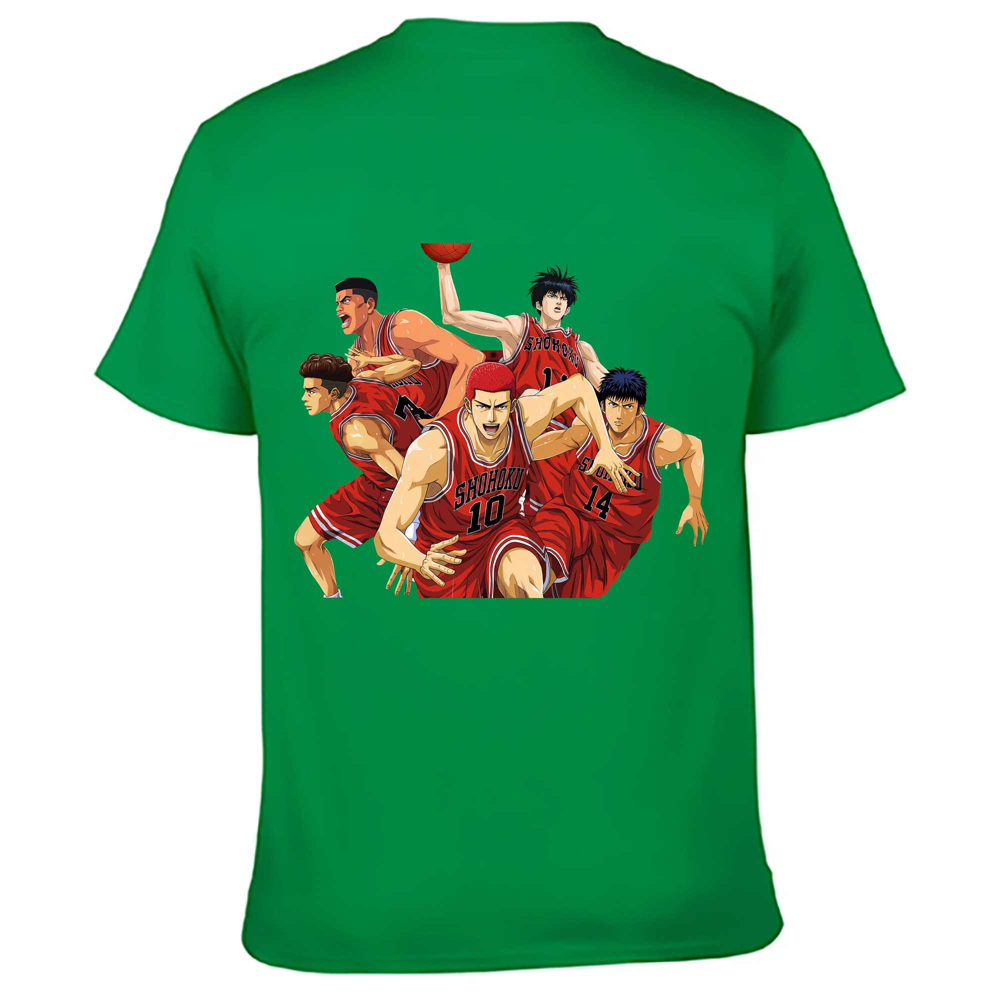 （画像用） SLAM DUNK／スラムダンク 綿100％ メンズ半袖Tシャツ（バックプリント） 通気性