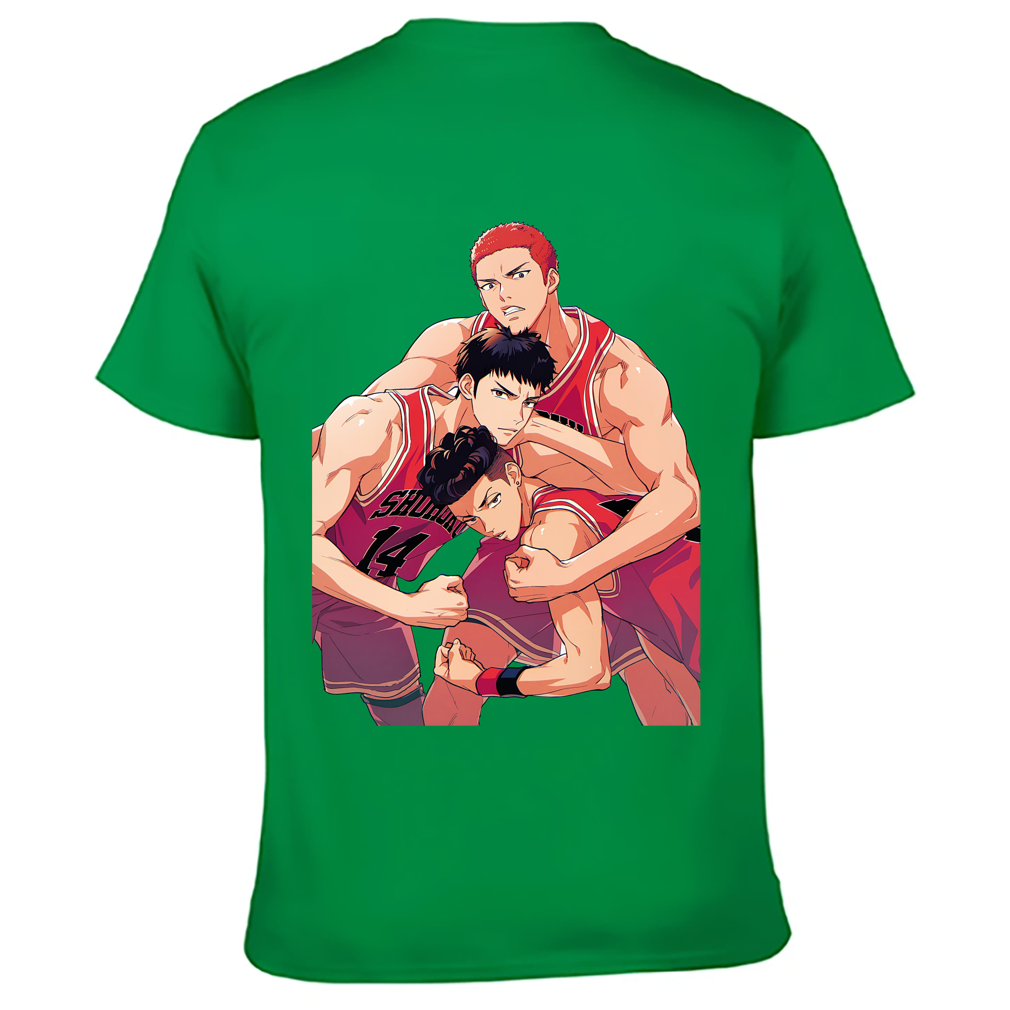 （画像用） SLAM DUNK／スラムダンク 綿100％ メンズ半袖Tシャツ（バックプリント） 通気性