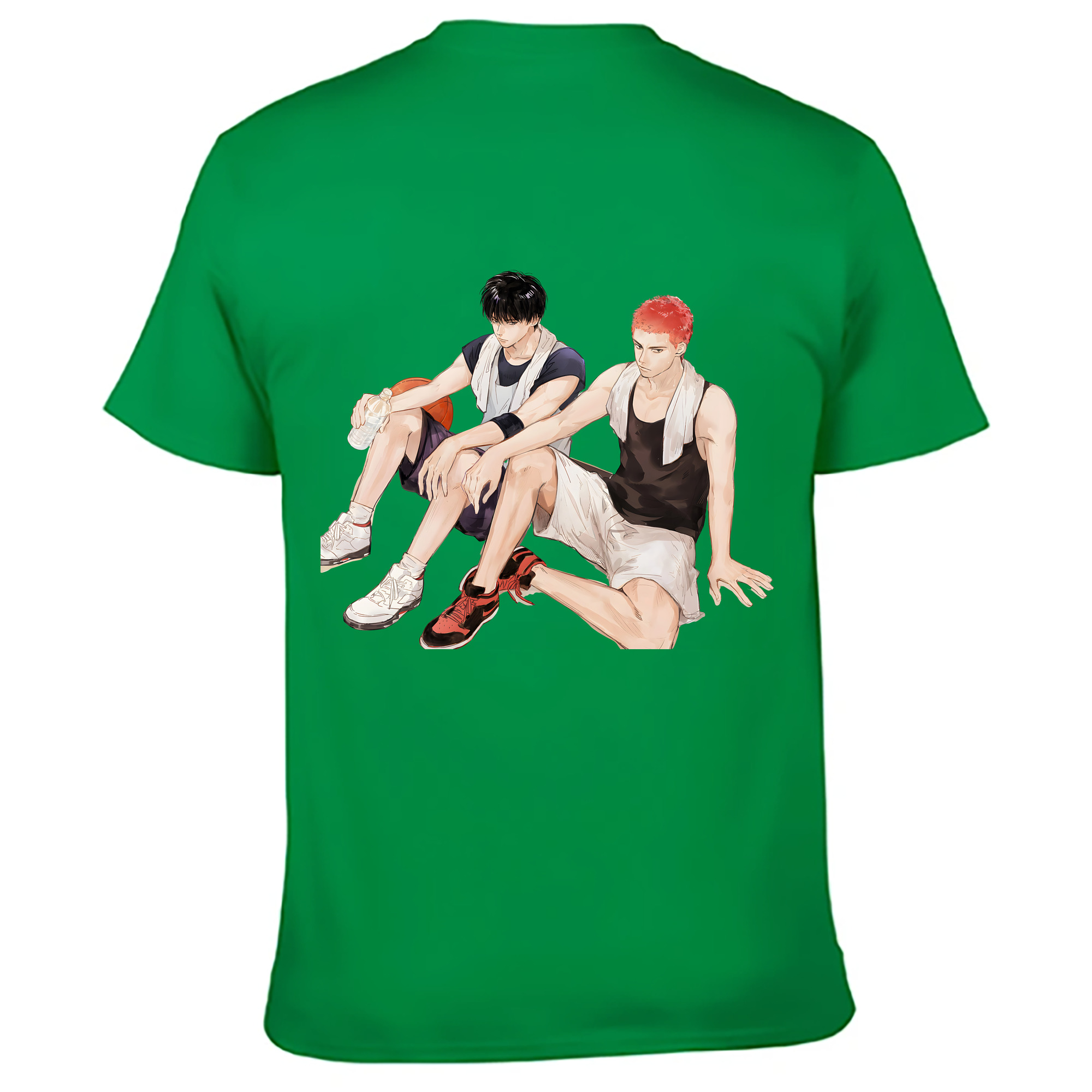 （画像用） SLAM DUNK／スラムダンク 綿100％ メンズ半袖Tシャツ（バックプリント） 通気性