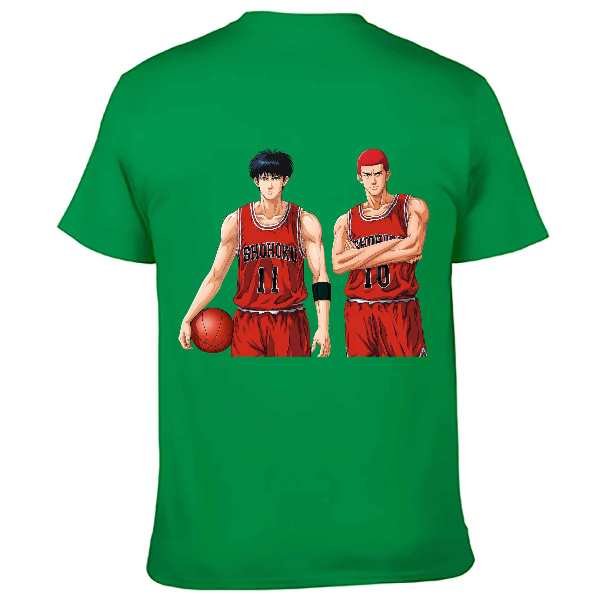 （画像用） SLAM DUNK／スラムダンク 綿100％ メンズ半袖Tシャツ（バックプリント） 通気性