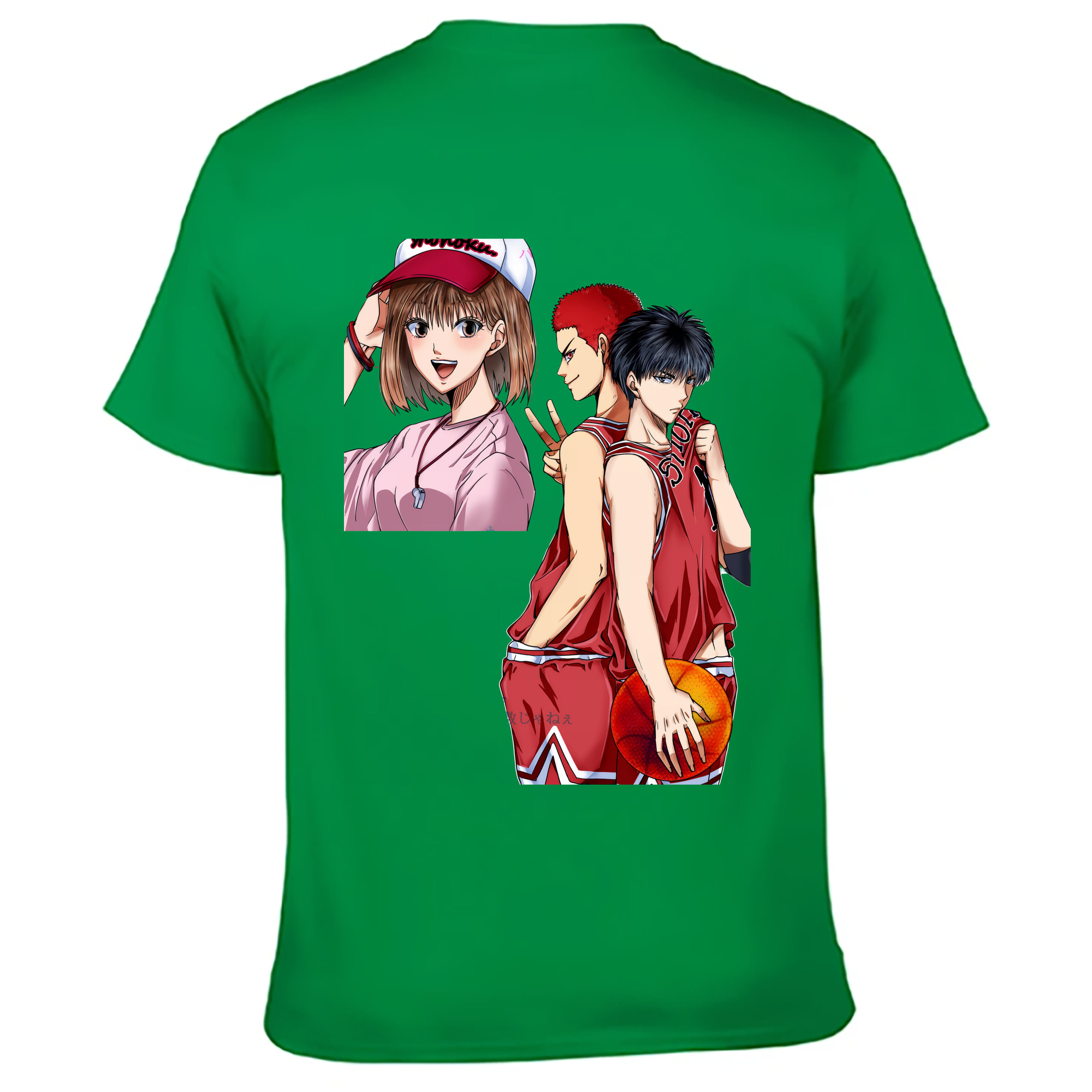 （画像用） SLAM DUNK／スラムダンク 綿100％ メンズ半袖Tシャツ（バックプリント） 通気性