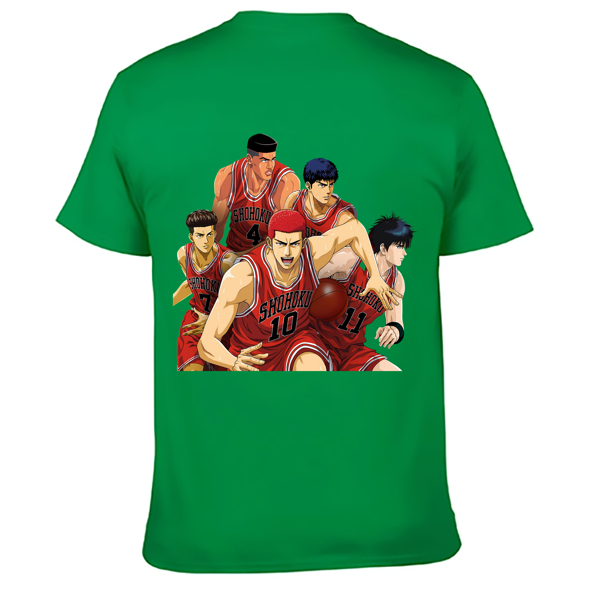 （画像用） SLAM DUNK／スラムダンク 綿100％ メンズ半袖Tシャツ（バックプリント） 通気性