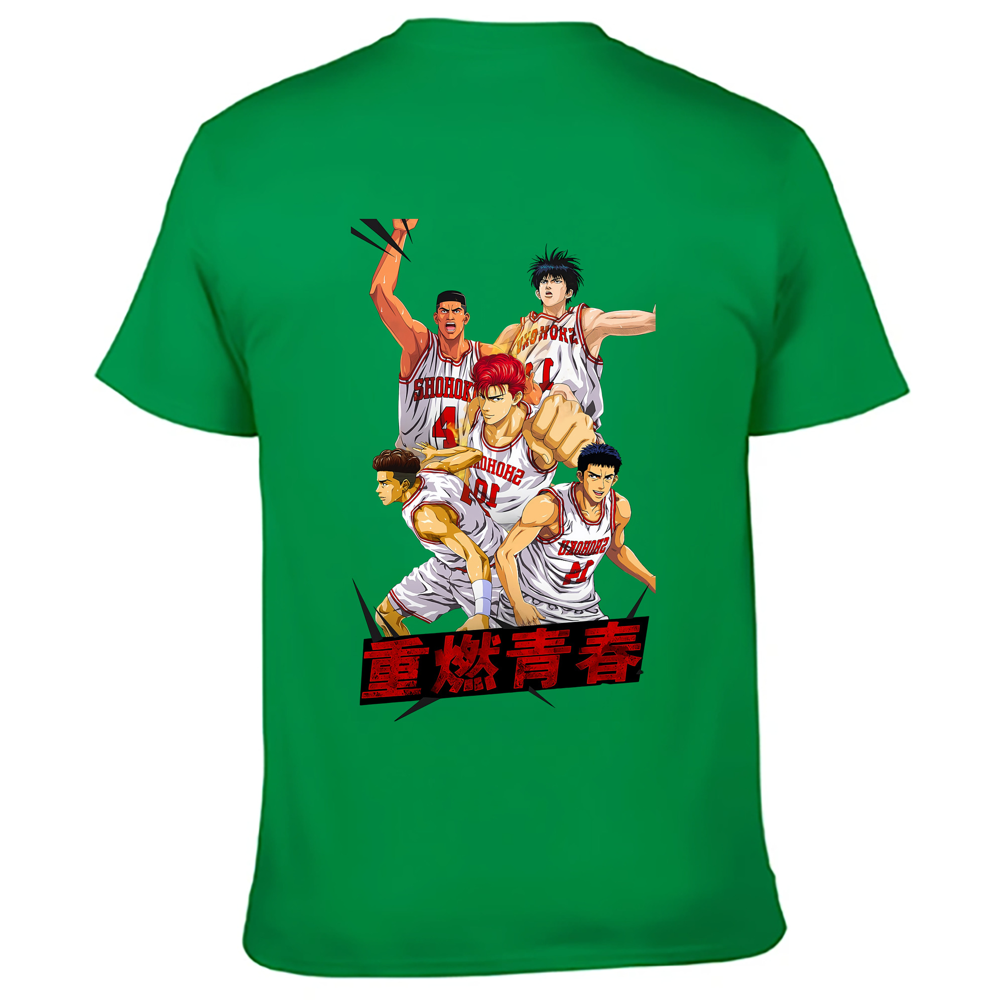 （画像用） SLAM DUNK／スラムダンク 綿100％ メンズ半袖Tシャツ（バックプリント） 通気性