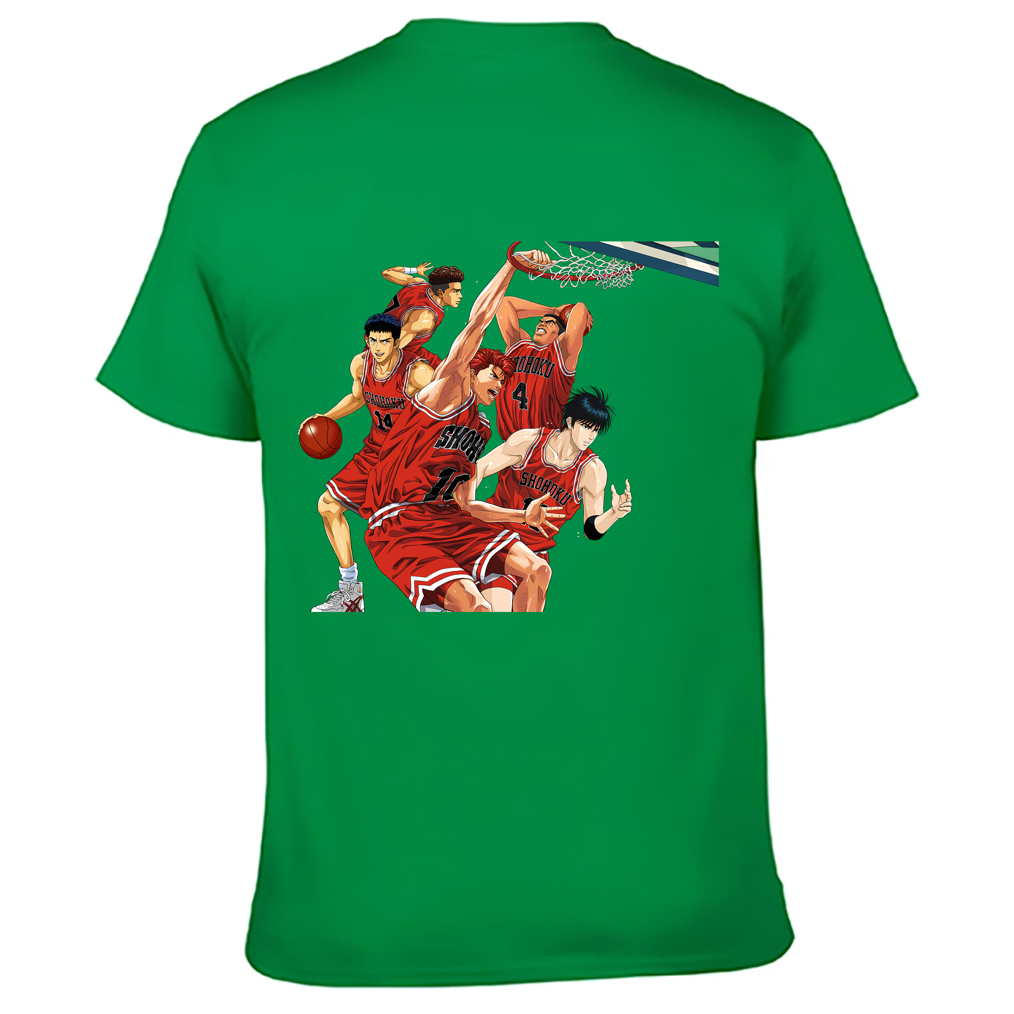 （画像用） SLAM DUNK／スラムダンク 綿100％ メンズ半袖Tシャツ（バックプリント） 通気性