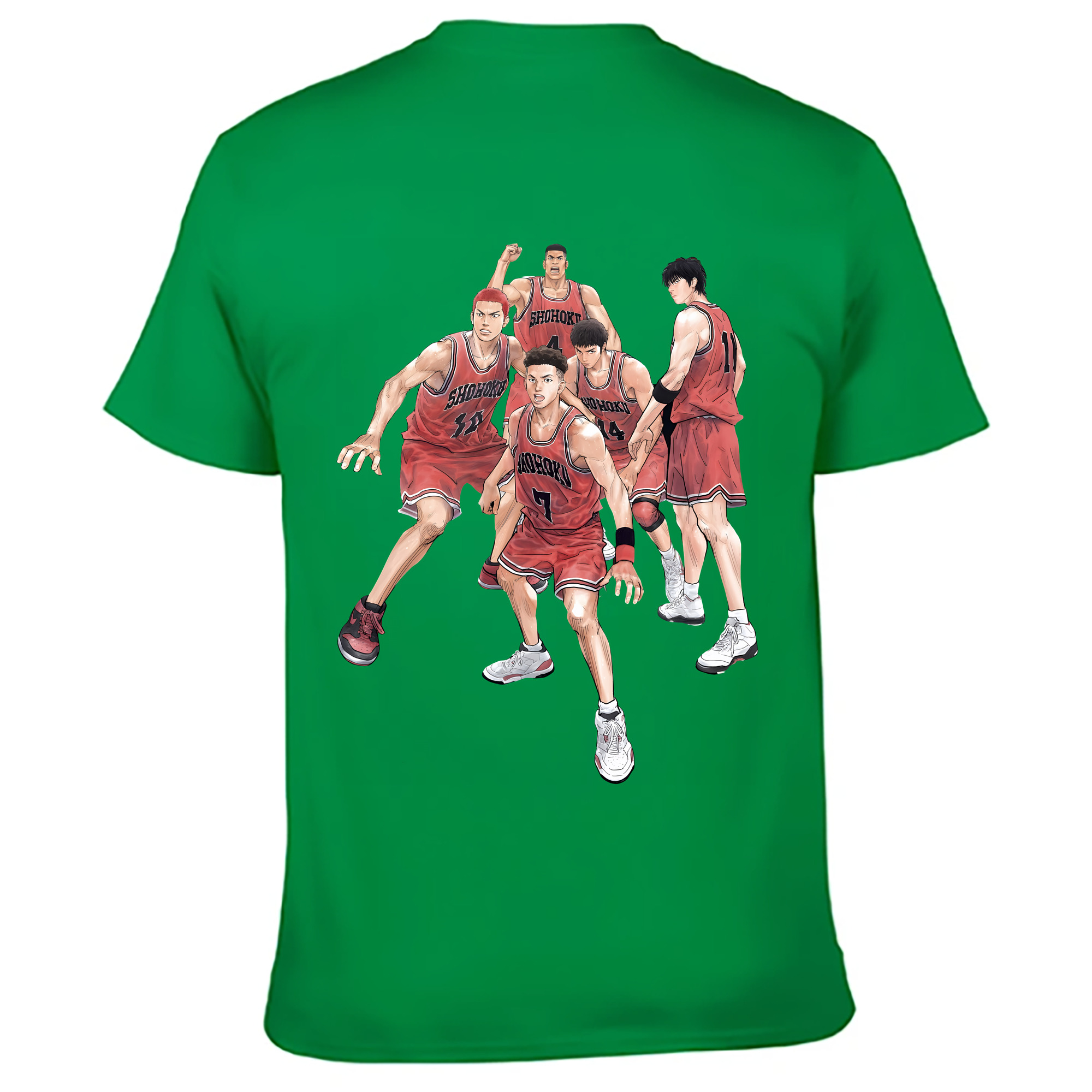（画像用） SLAM DUNK／スラムダンク 綿100％ メンズ半袖Tシャツ（バックプリント） 通気性