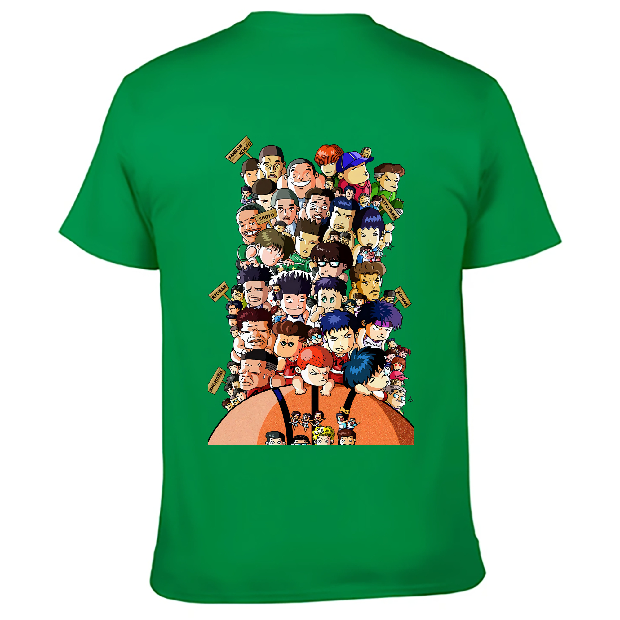 （画像用） SLAM DUNK／スラムダンク 綿100％ メンズ半袖Tシャツ（バックプリント） 通気性