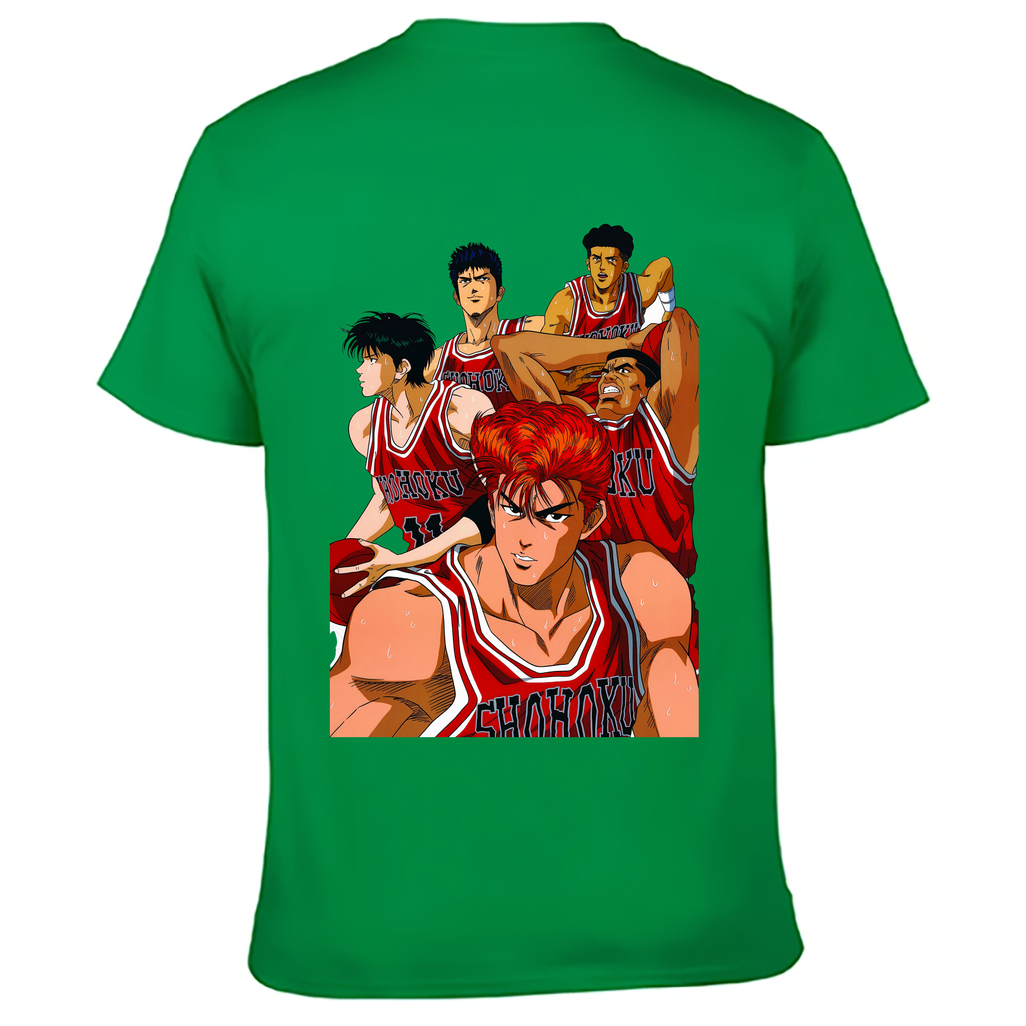 （画像用） SLAM DUNK／スラムダンク 綿100％ メンズ半袖Tシャツ（バックプリント） 通気性
