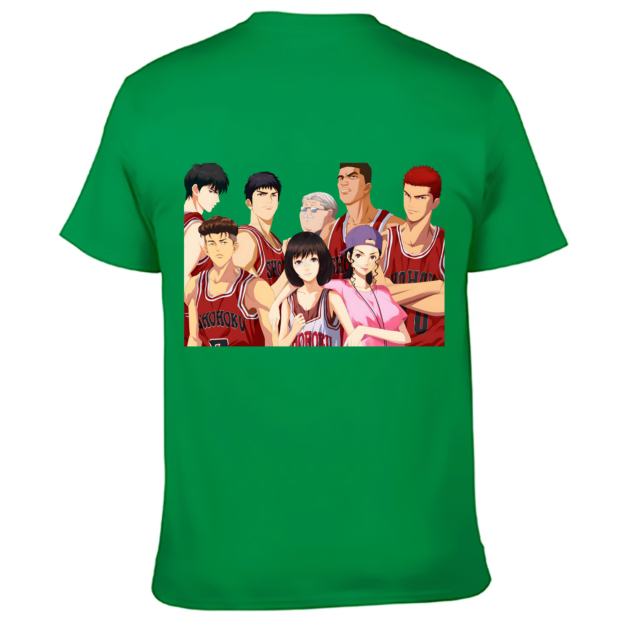（画像用） SLAM DUNK／スラムダンク 綿100％ メンズ半袖Tシャツ（バックプリント） 通気性