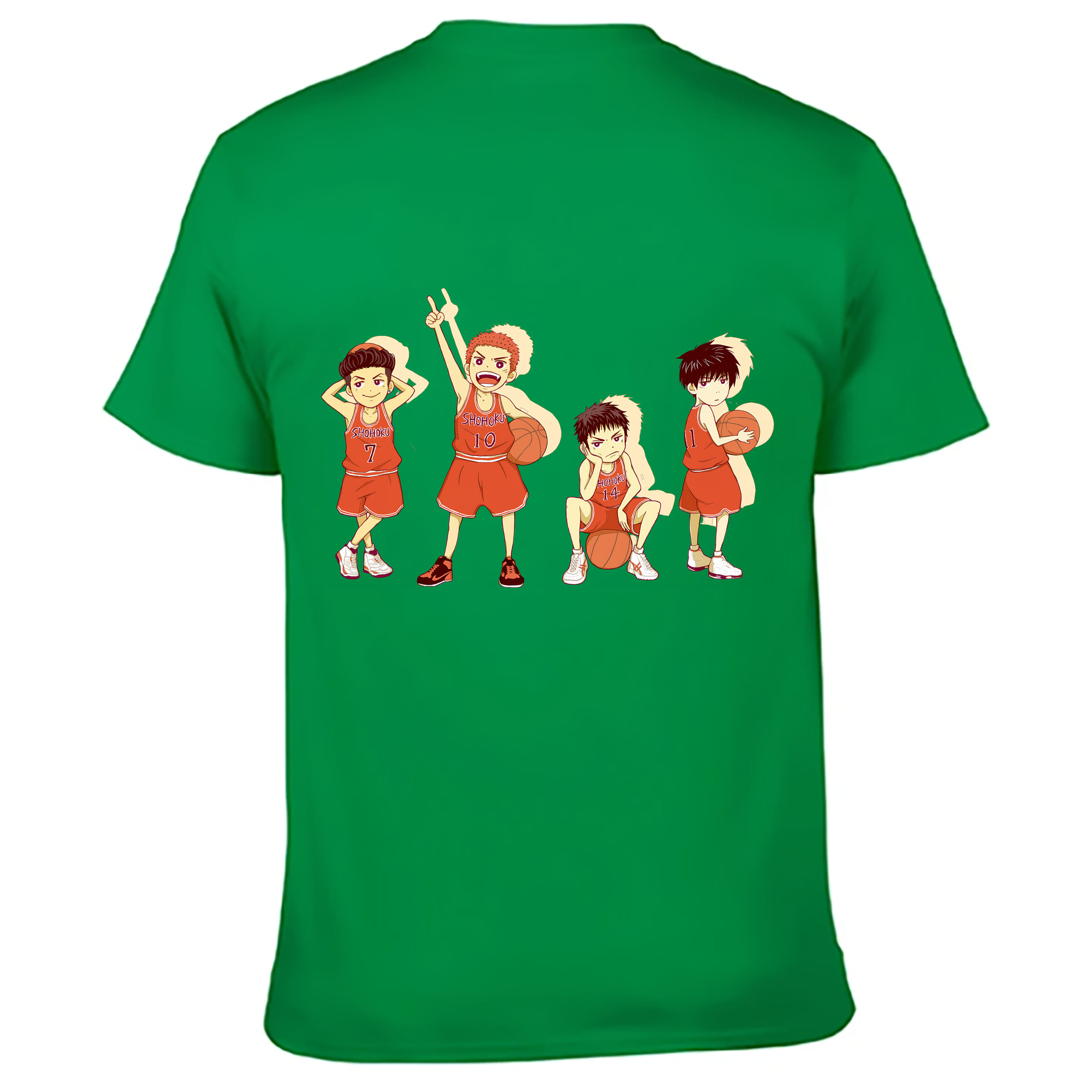 （画像用） SLAM DUNK／スラムダンク 綿100％ メンズ半袖Tシャツ（バックプリント） 通気性