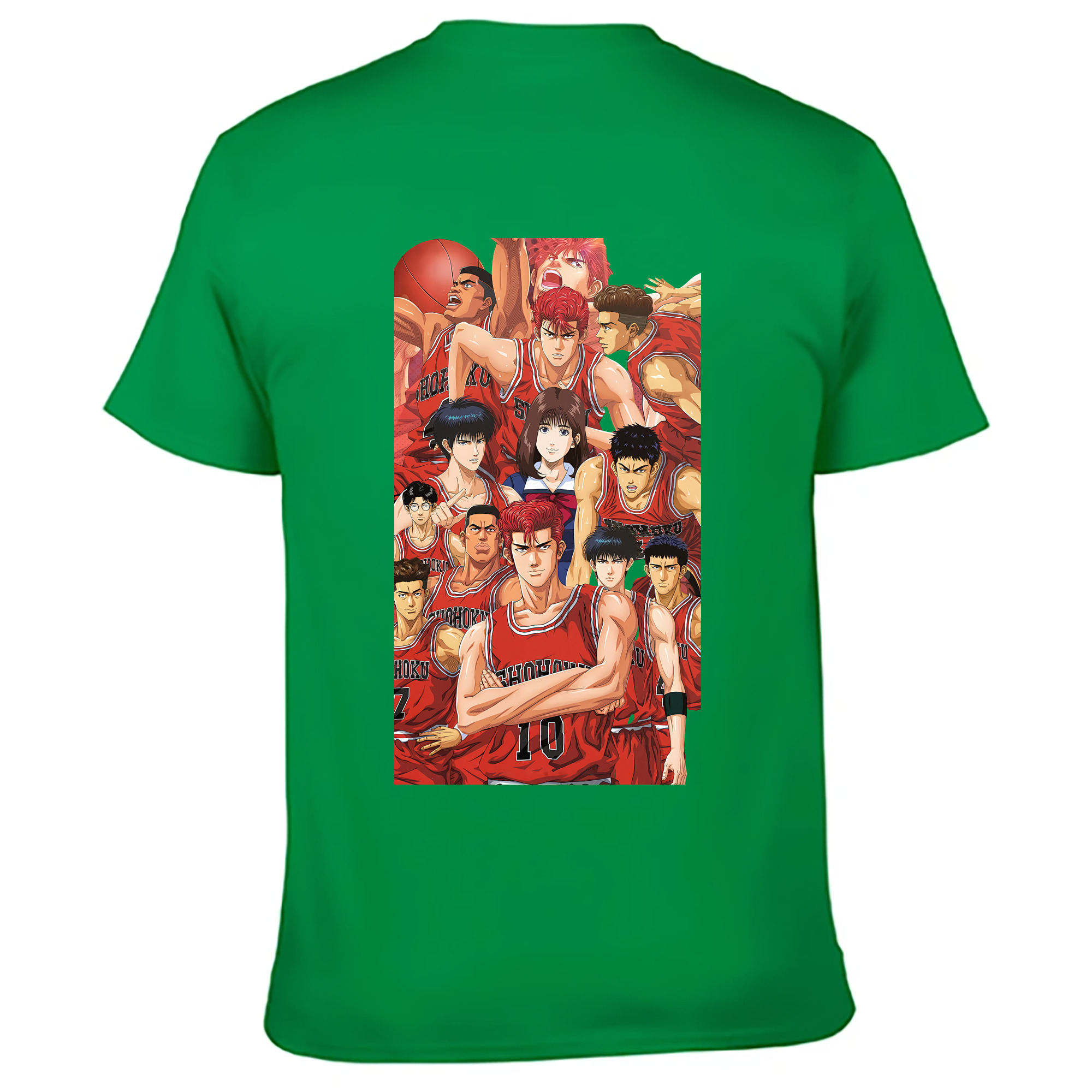 （画像用） SLAM DUNK／スラムダンク 綿100％ メンズ半袖Tシャツ（バックプリント） 通気性