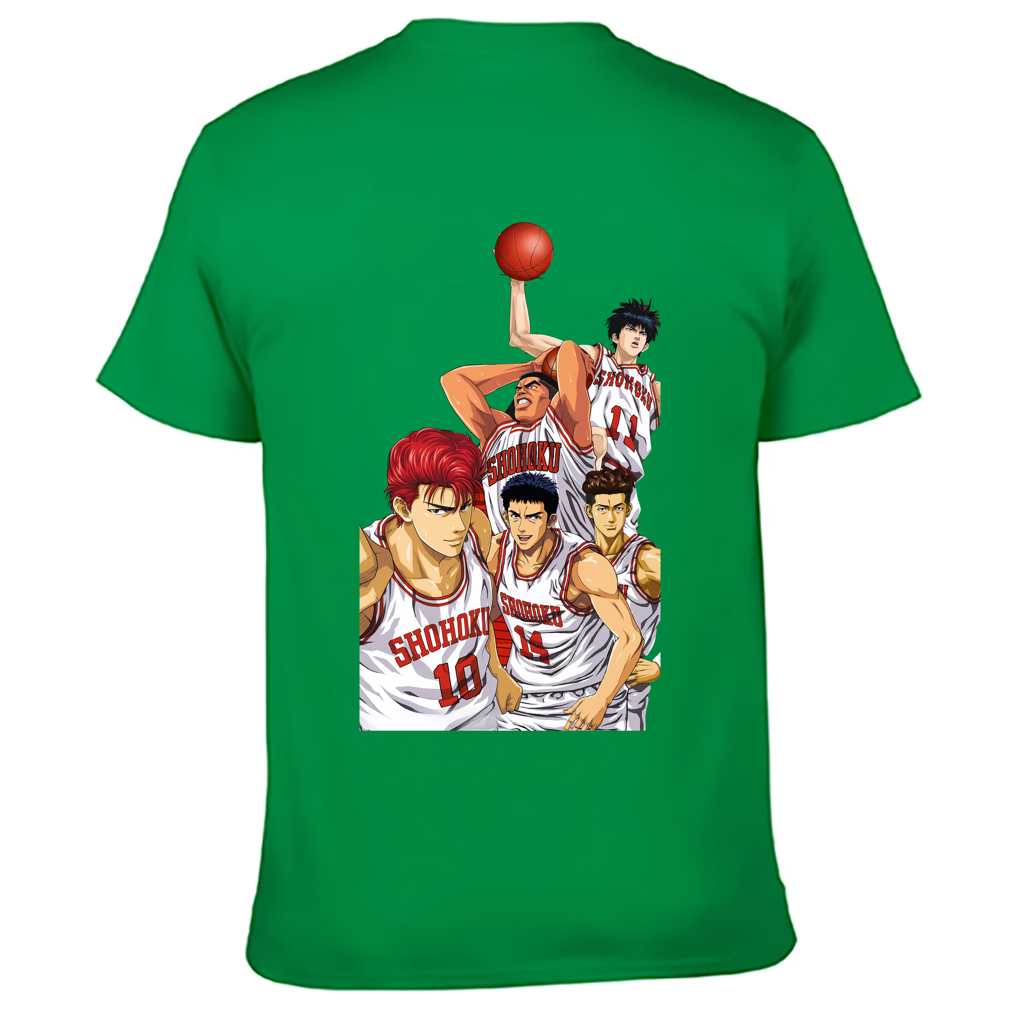 （画像用） SLAM DUNK／スラムダンク 綿100％ メンズ半袖Tシャツ（バックプリント） 通気性