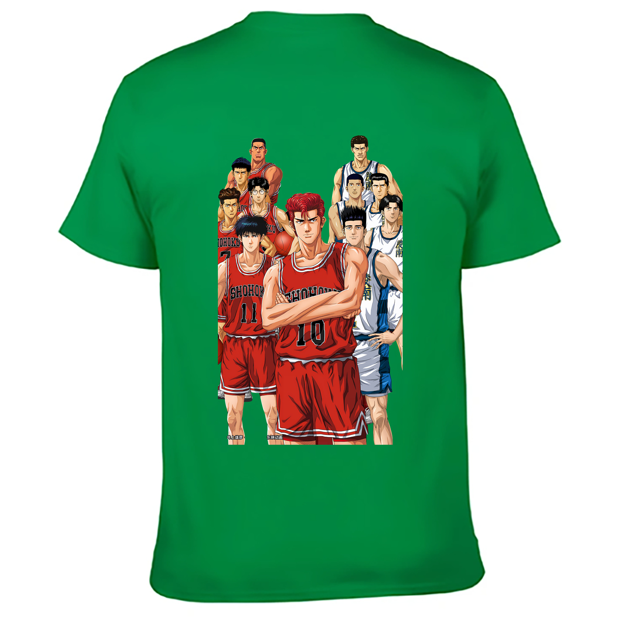 （画像用） SLAM DUNK／スラムダンク 綿100％ メンズ半袖Tシャツ（バックプリント） 通気性