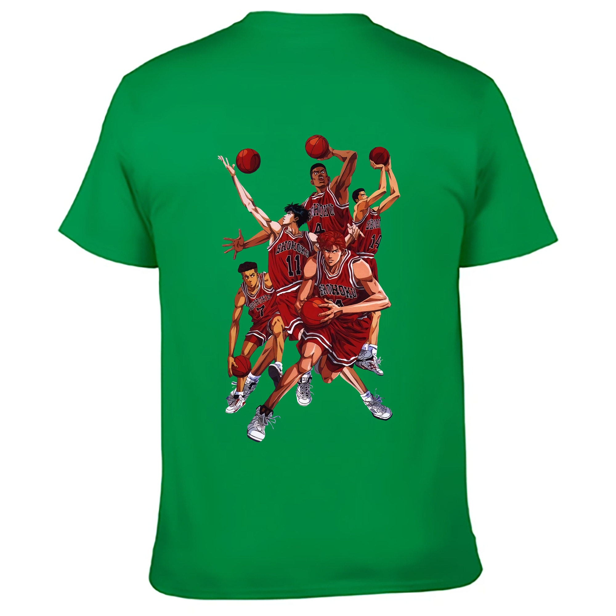 （画像用） SLAM DUNK／スラムダンク 綿100％ メンズ半袖Tシャツ（バックプリント） 通気性