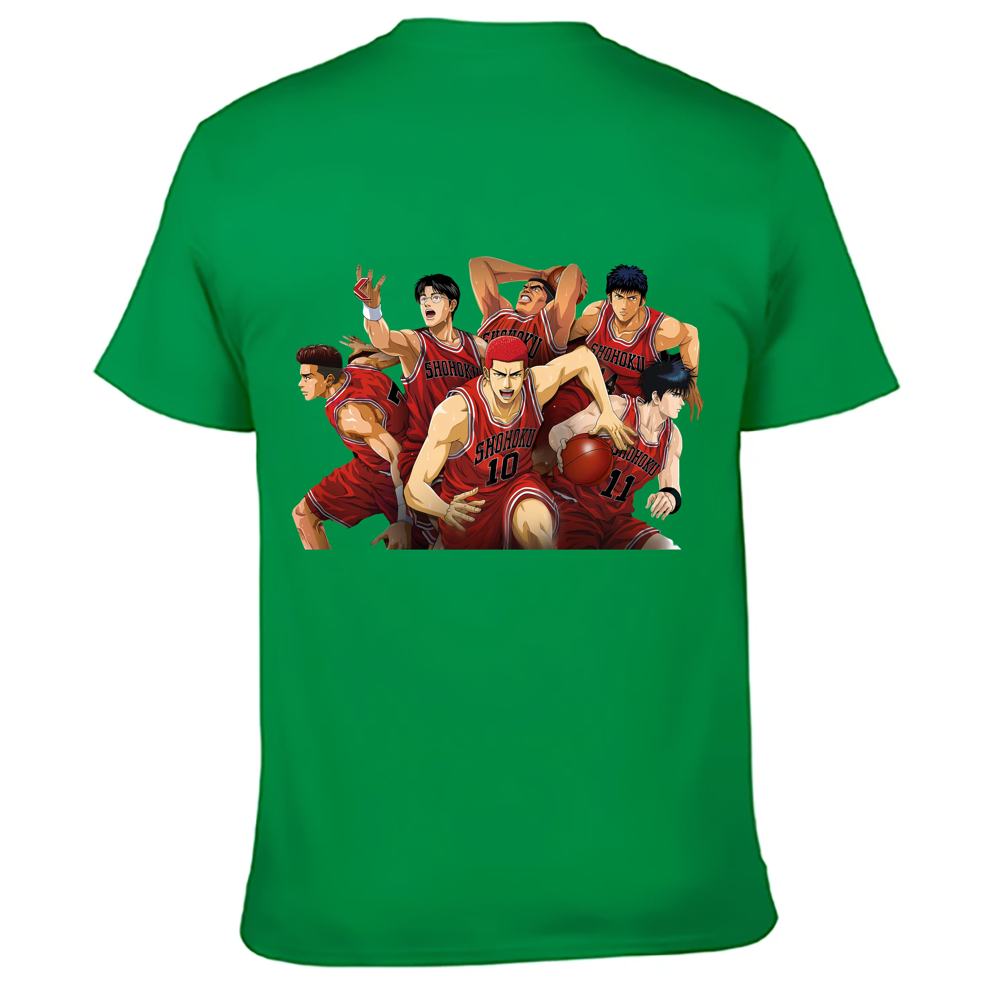 （画像用） SLAM DUNK／スラムダンク 綿100％ メンズ半袖Tシャツ（バックプリント） 通気性