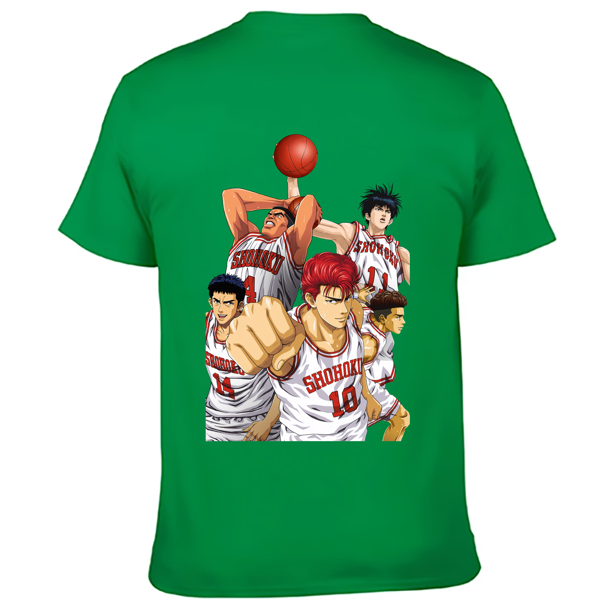 （画像用） SLAM DUNK／スラムダンク 綿100％ メンズ半袖Tシャツ（バックプリント） 通気性