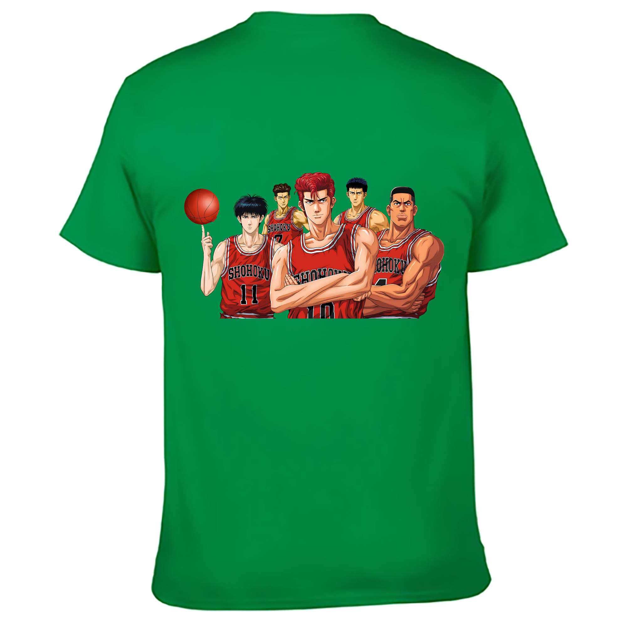 （画像用） SLAM DUNK／スラムダンク 綿100％ メンズ半袖Tシャツ（バックプリント） 通気性
