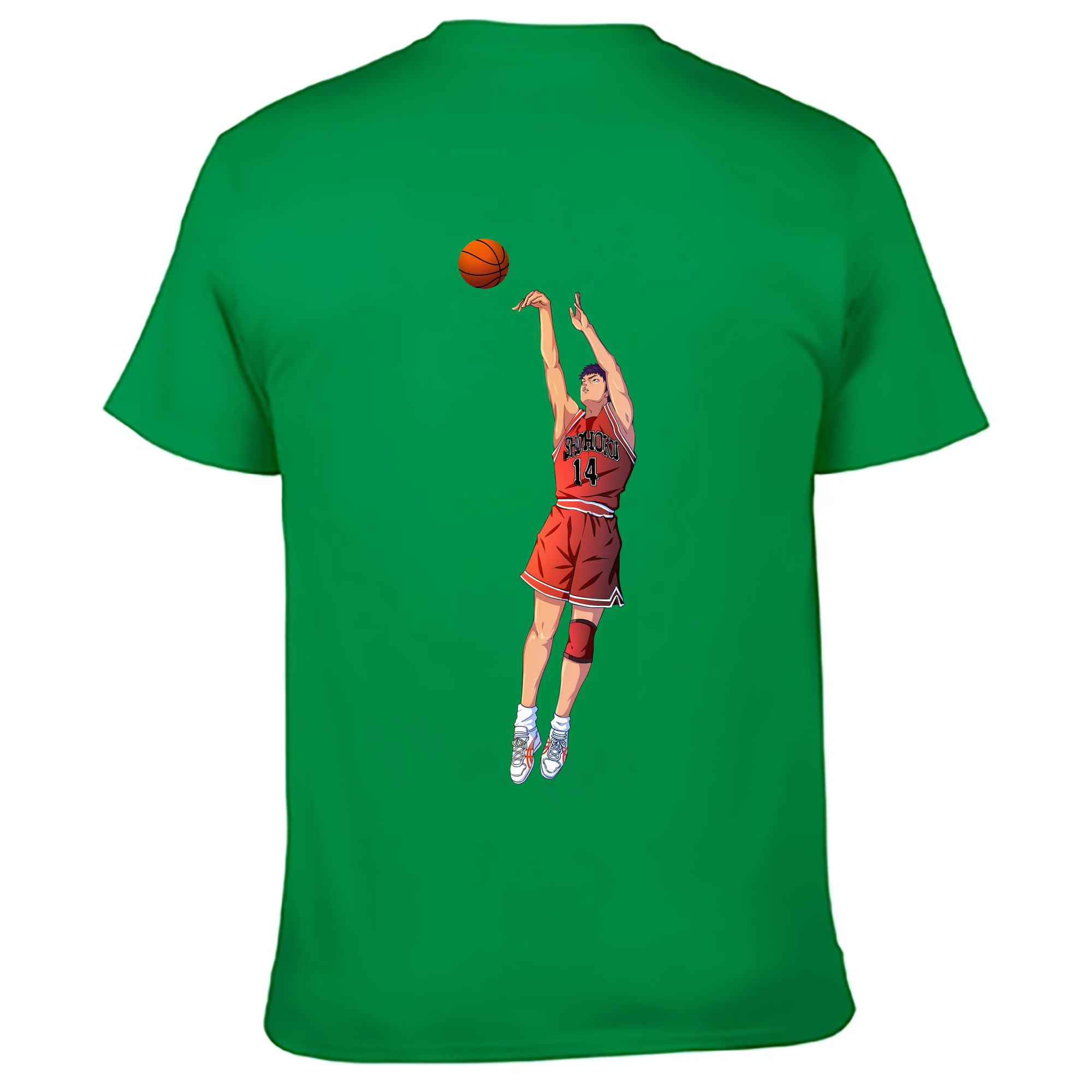 （画像用） SLAM DUNK／スラムダンク 綿100％ メンズ半袖Tシャツ（バックプリント） 通気性