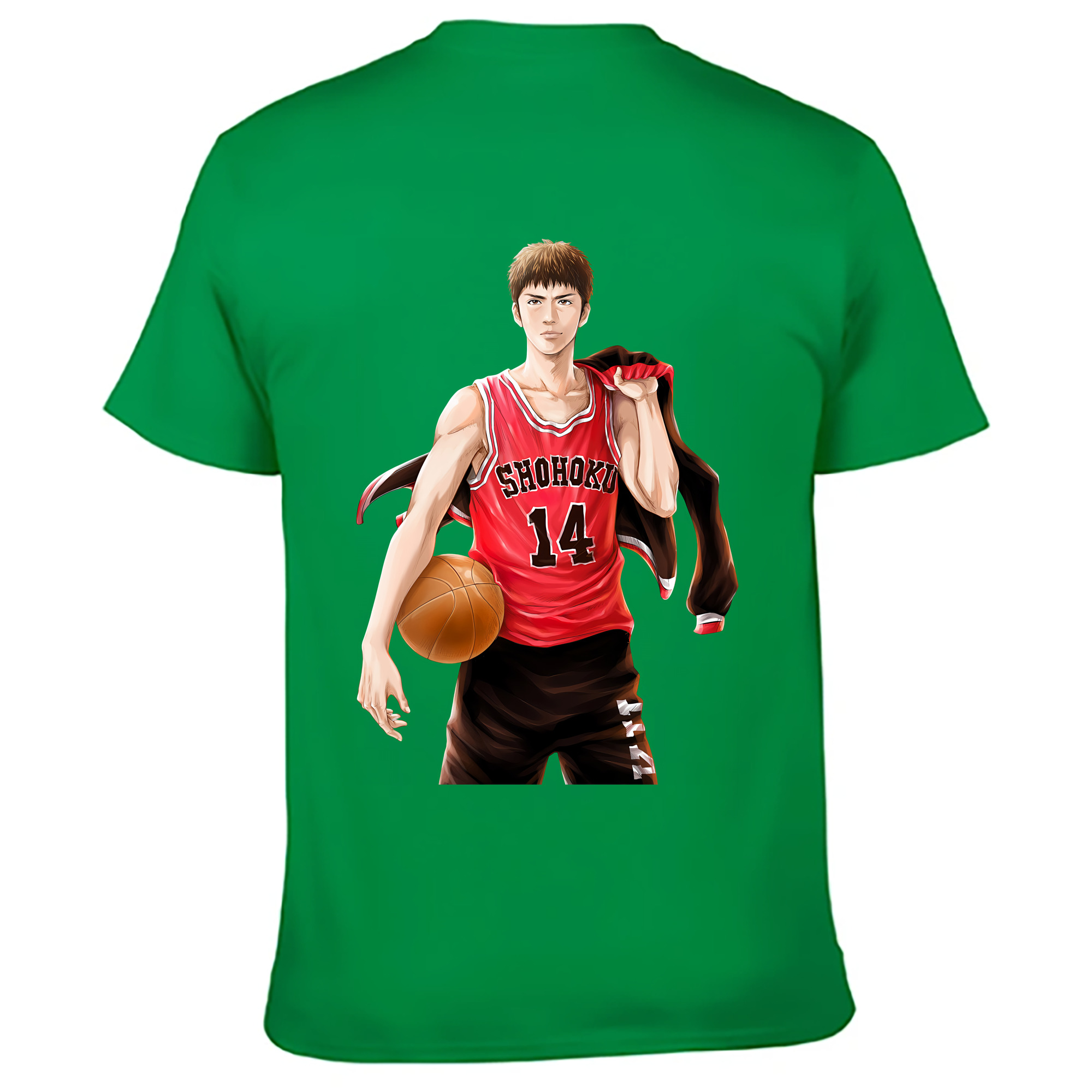 （画像用） SLAM DUNK／スラムダンク 綿100％ メンズ半袖Tシャツ（バックプリント） 通気性