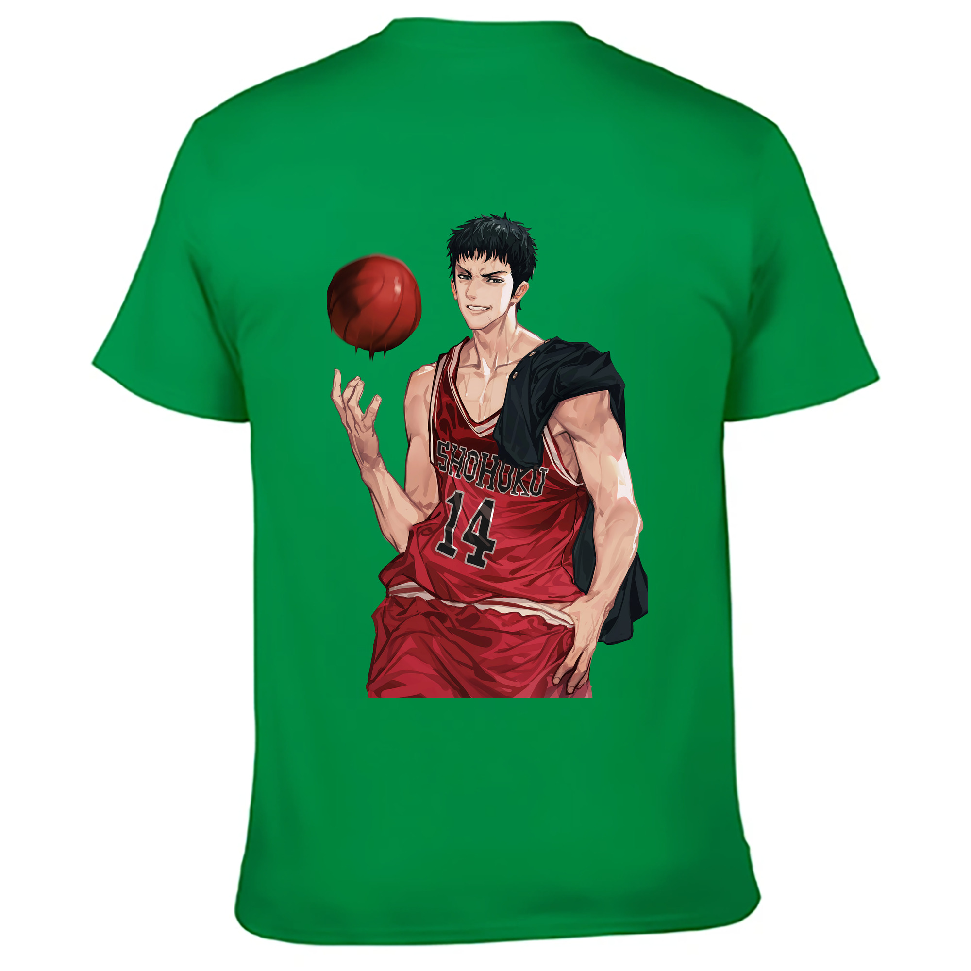 （画像用） SLAM DUNK／スラムダンク 綿100％ メンズ半袖Tシャツ（バックプリント） 通気性