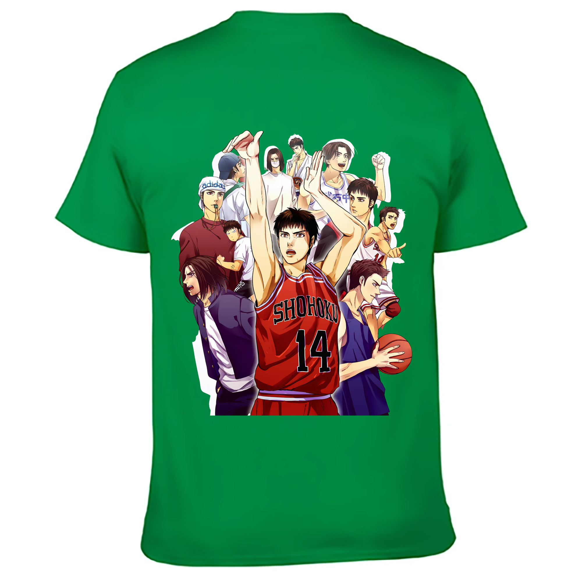 （画像用） SLAM DUNK／スラムダンク 綿100％ メンズ半袖Tシャツ（バックプリント） 通気性
