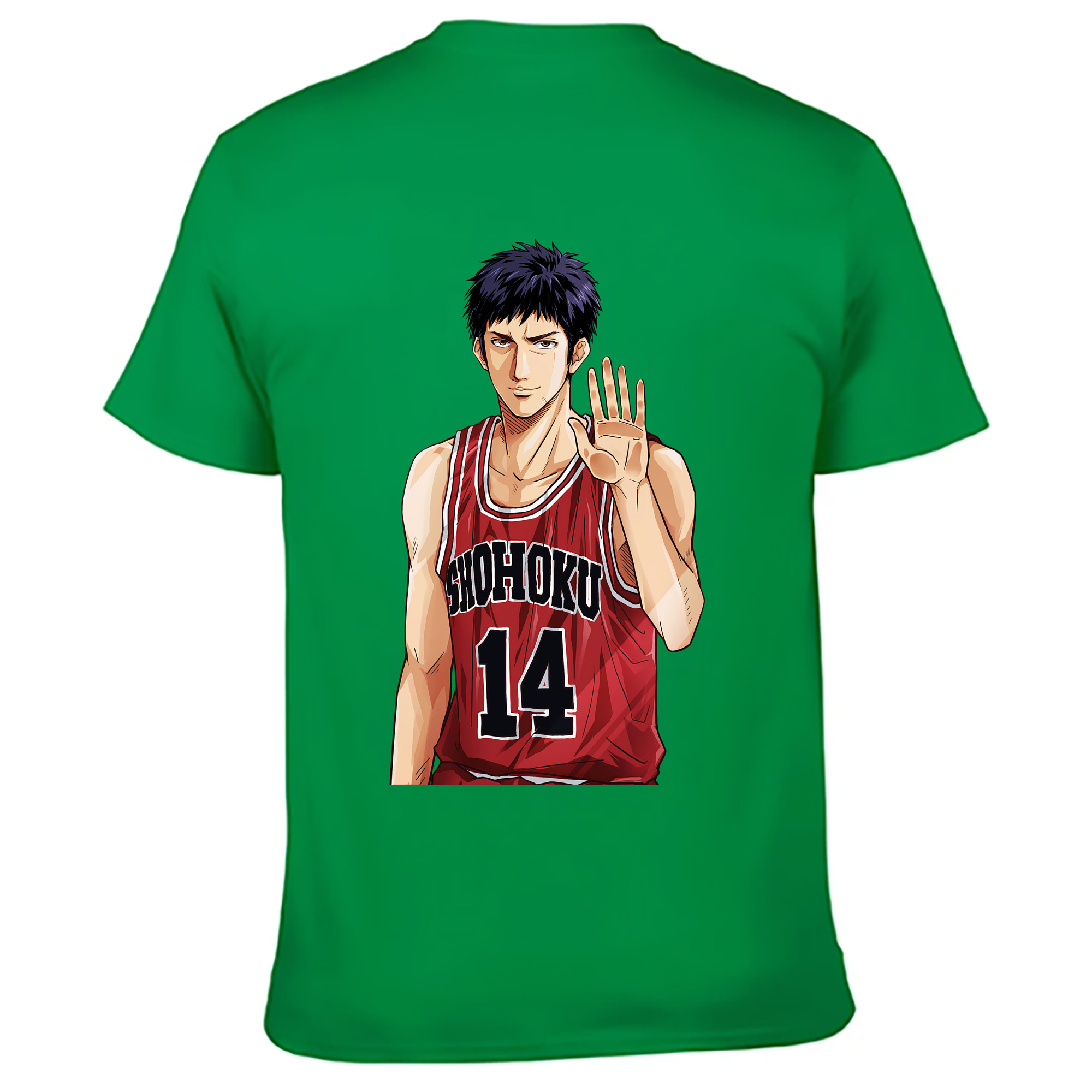 （画像用） SLAM DUNK／スラムダンク 綿100％ メンズ半袖Tシャツ（バックプリント） 通気性