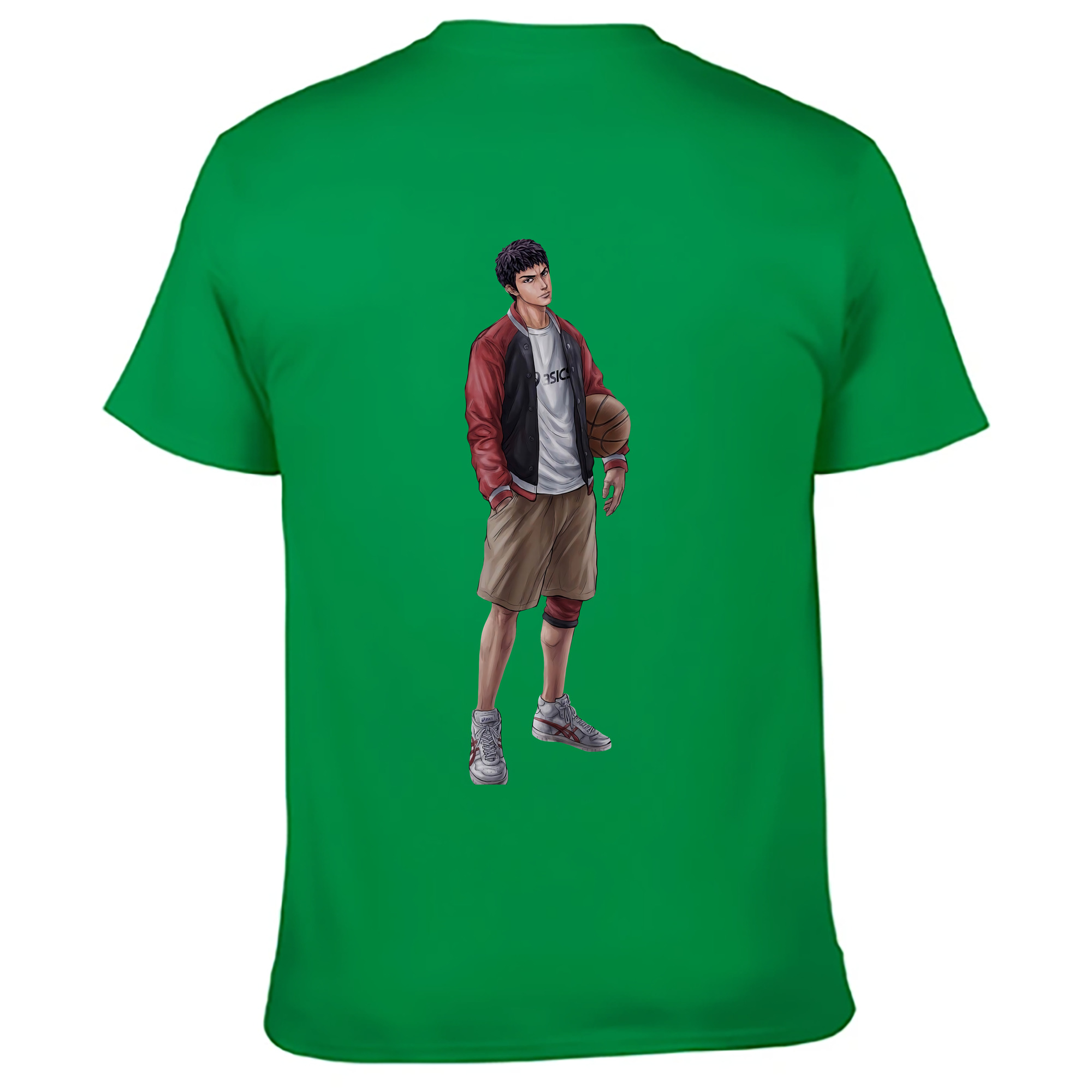 （画像用） SLAM DUNK／スラムダンク 綿100％ メンズ半袖Tシャツ（バックプリント） 通気性