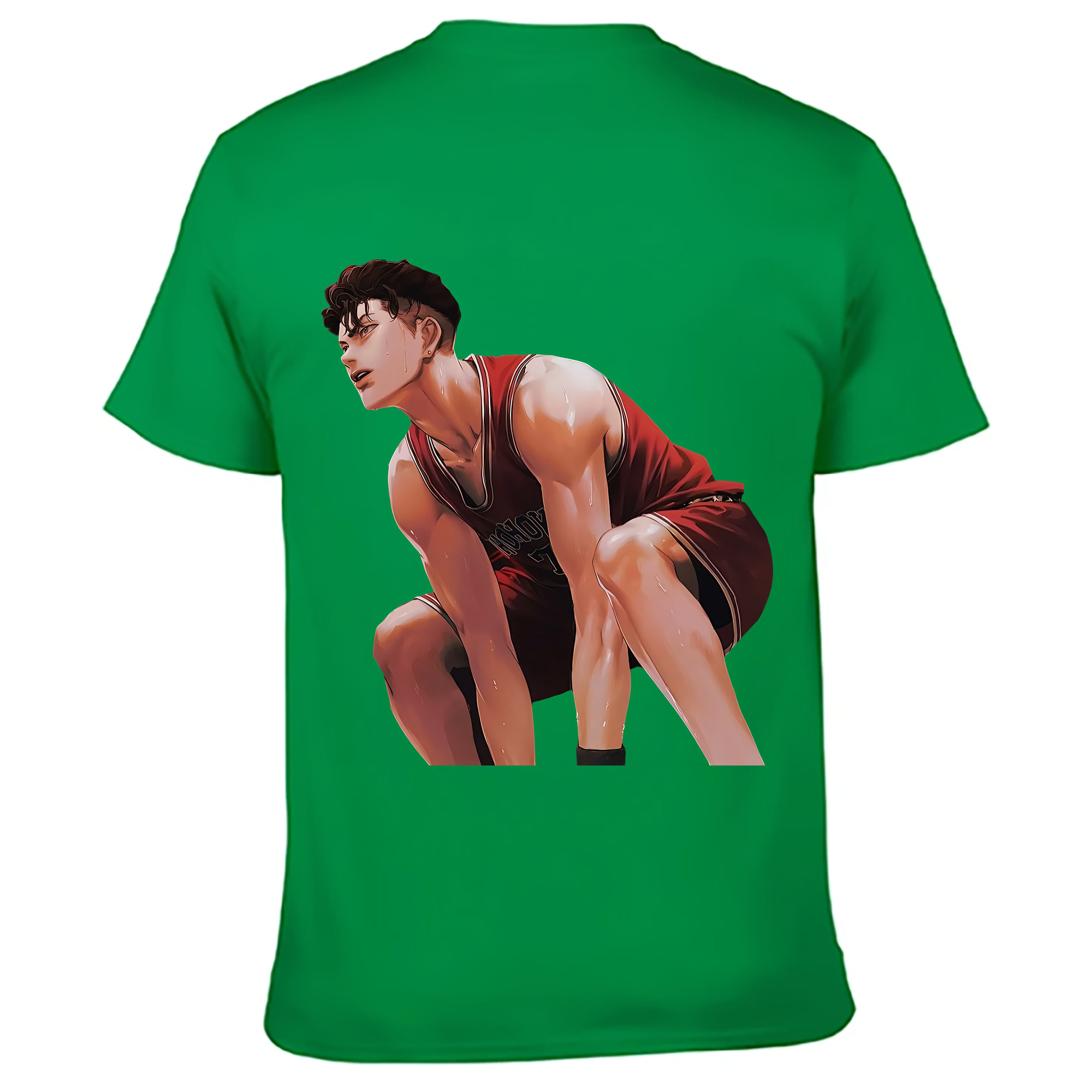 （画像用） SLAM DUNK／スラムダンク 綿100％ メンズ半袖Tシャツ（バックプリント） 通気性