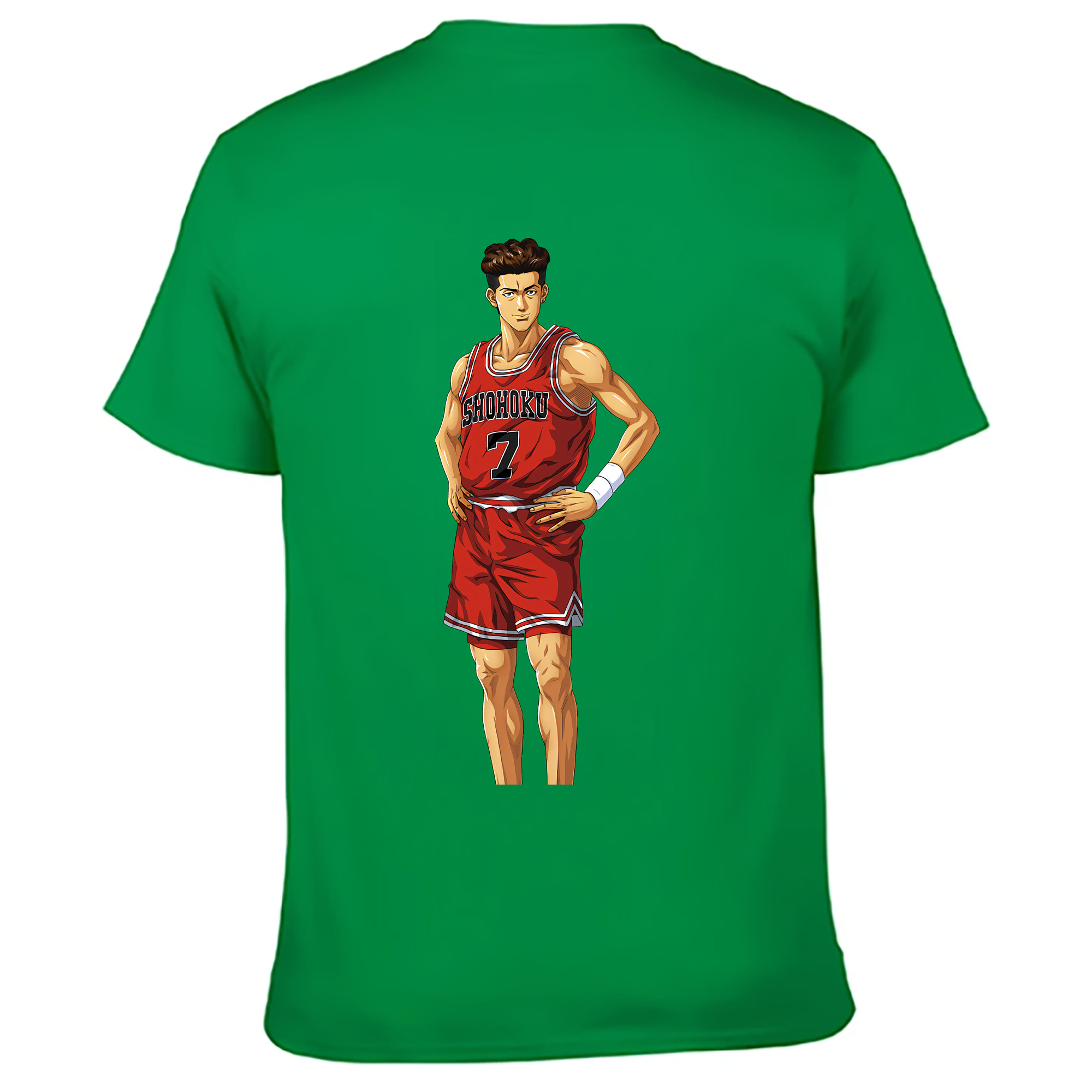 （画像用） SLAM DUNK／スラムダンク 綿100％ メンズ半袖Tシャツ（バックプリント） 通気性