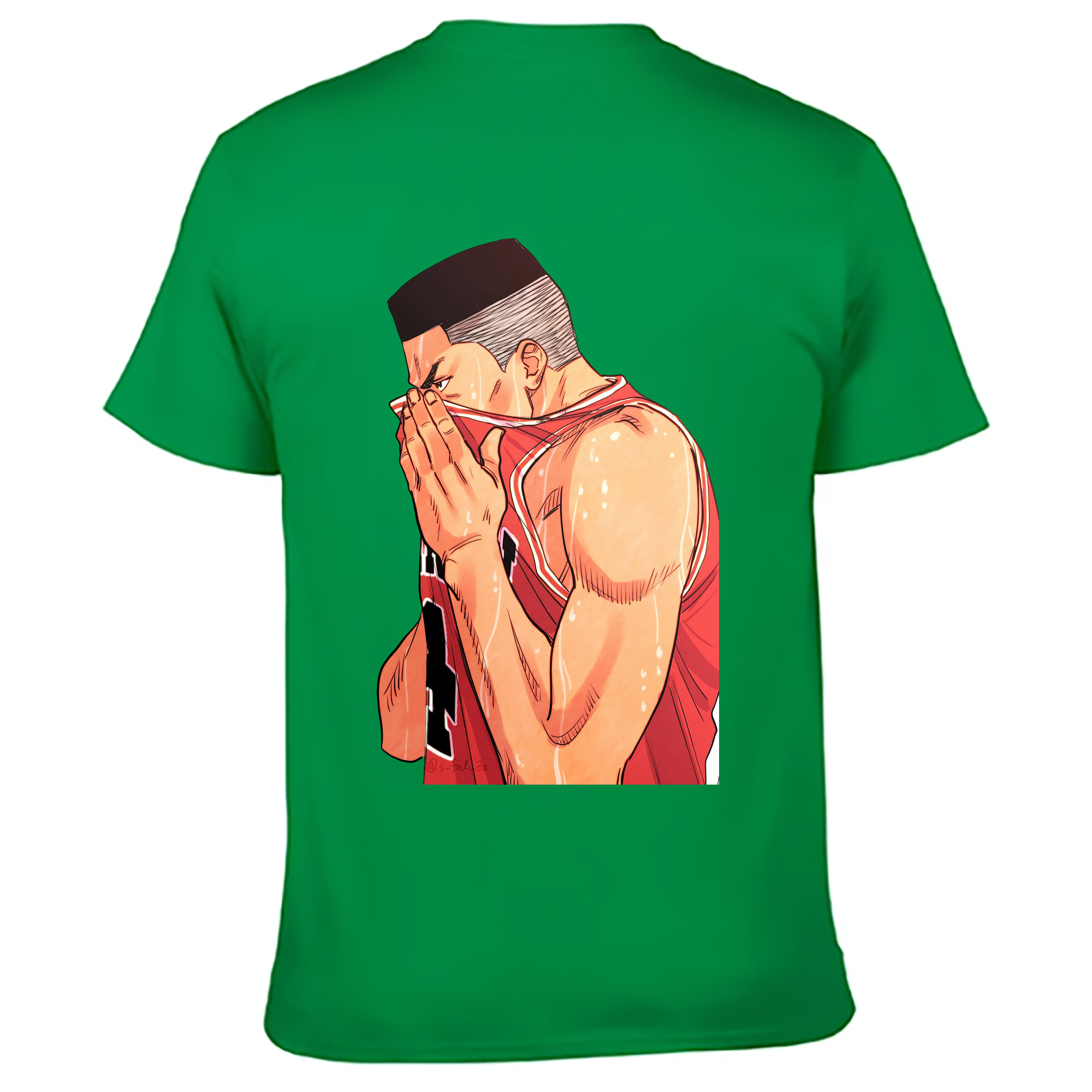（画像用） SLAM DUNK／スラムダンク 綿100％ メンズ半袖Tシャツ（バックプリント） 通気性