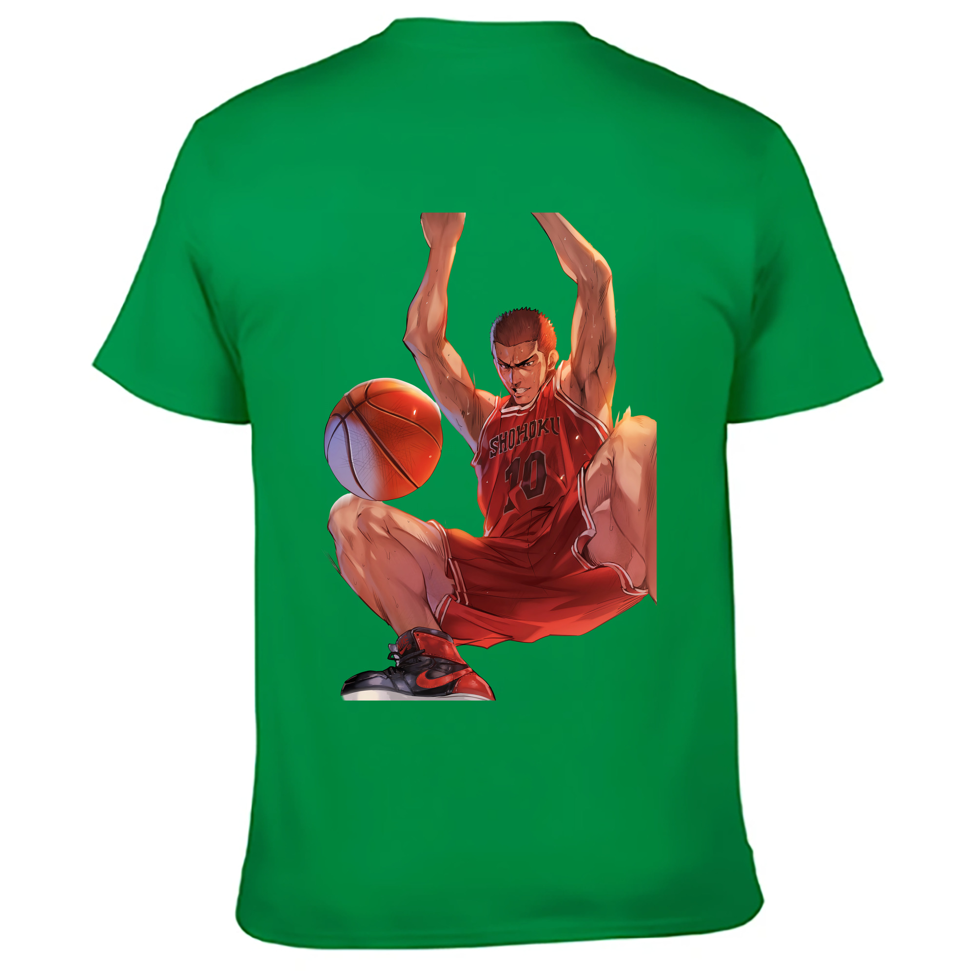 （画像用） SLAM DUNK／スラムダンク 綿100％ メンズ半袖Tシャツ（バックプリント） 通気性