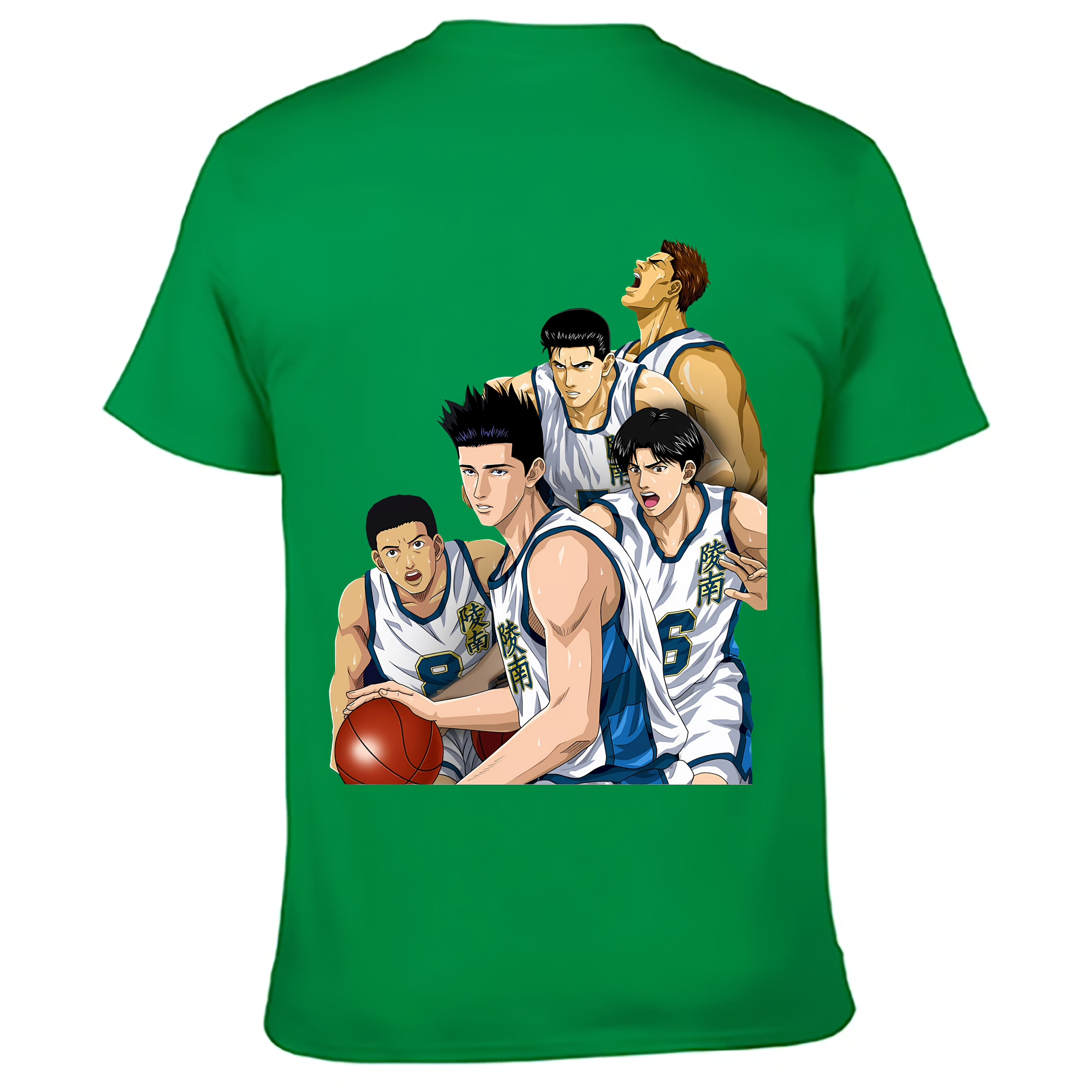 （画像用） SLAM DUNK／スラムダンク 綿100％ メンズ半袖Tシャツ（バックプリント） 通気性