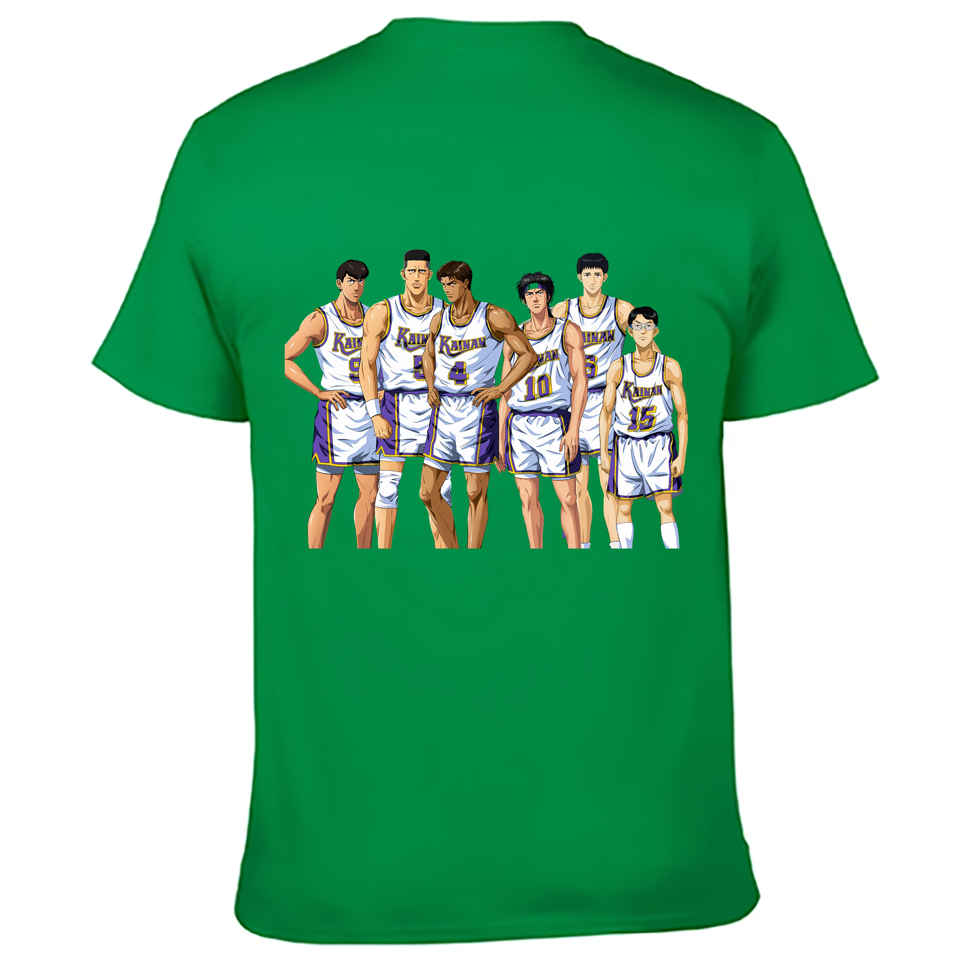 （画像用） SLAM DUNK／スラムダンク 綿100％ メンズ半袖Tシャツ（バックプリント） 通気性