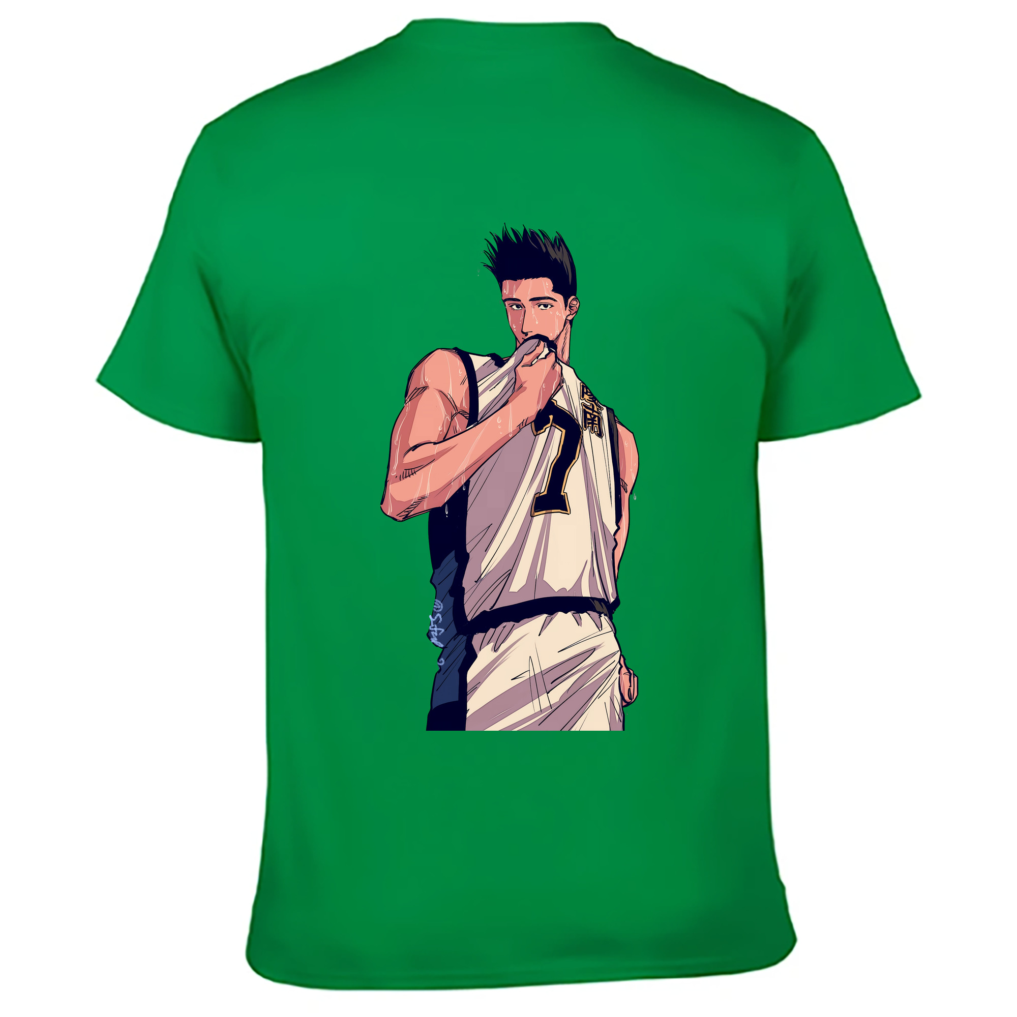 （画像用） SLAM DUNK／スラムダンク 綿100％ メンズ半袖Tシャツ（バックプリント） 通気性