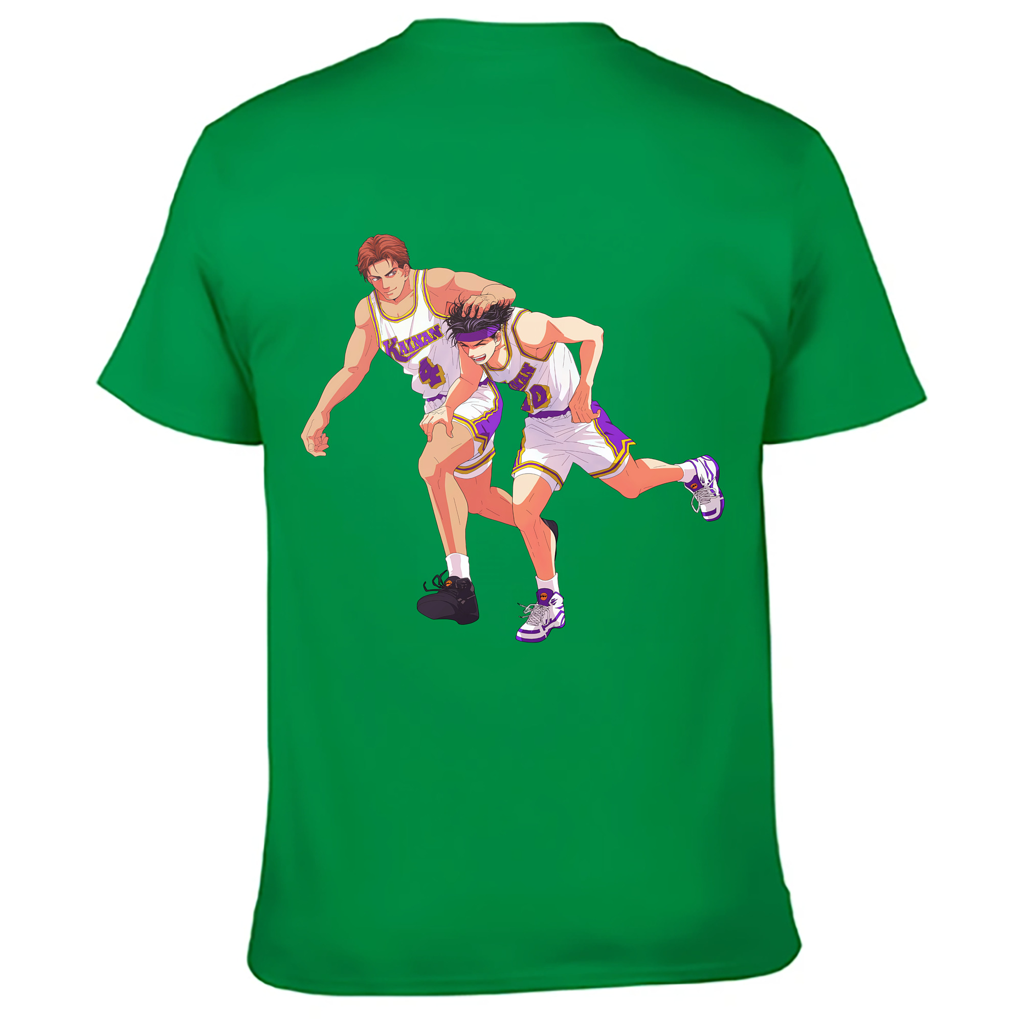 （画像用） SLAM DUNK／スラムダンク 綿100％ メンズ半袖Tシャツ（バックプリント） 通気性
