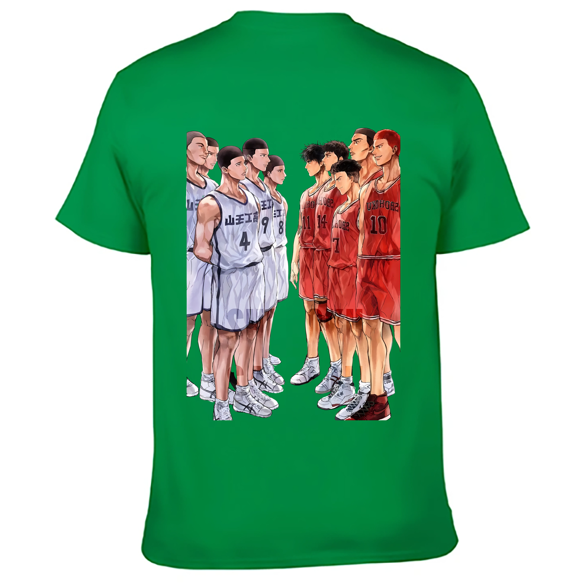 （画像用） SLAM DUNK／スラムダンク 綿100％ メンズ半袖Tシャツ（バックプリント） 通気性