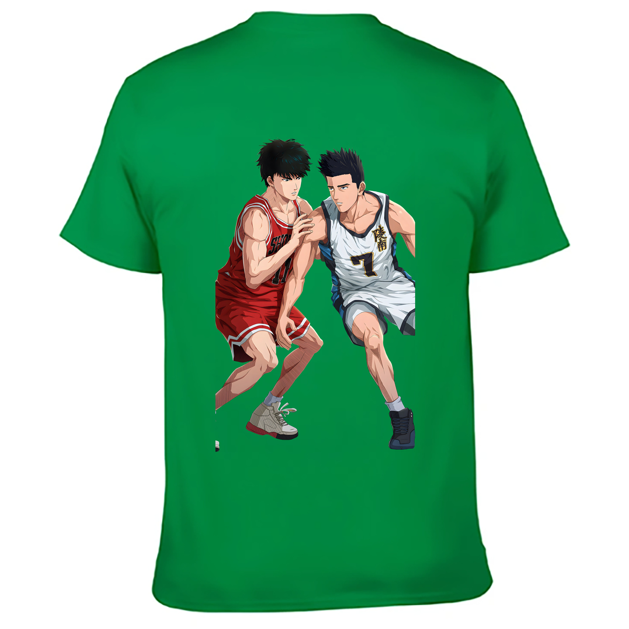 （画像用） SLAM DUNK／スラムダンク 綿100％ メンズ半袖Tシャツ（バックプリント） 通気性